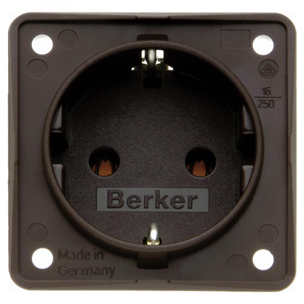 Berker Schutzkontakt-Einbausteckdose 250 V braun