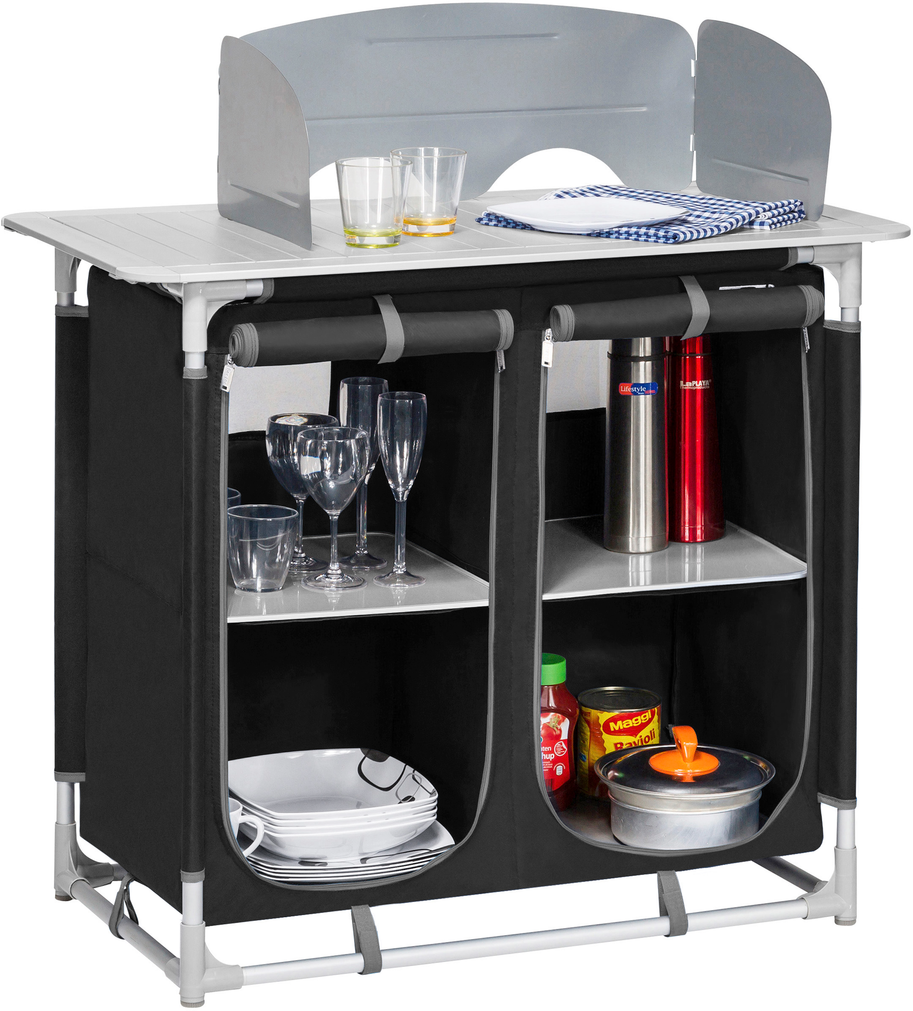 Berger Küchenbox 4 Fächer schwarz