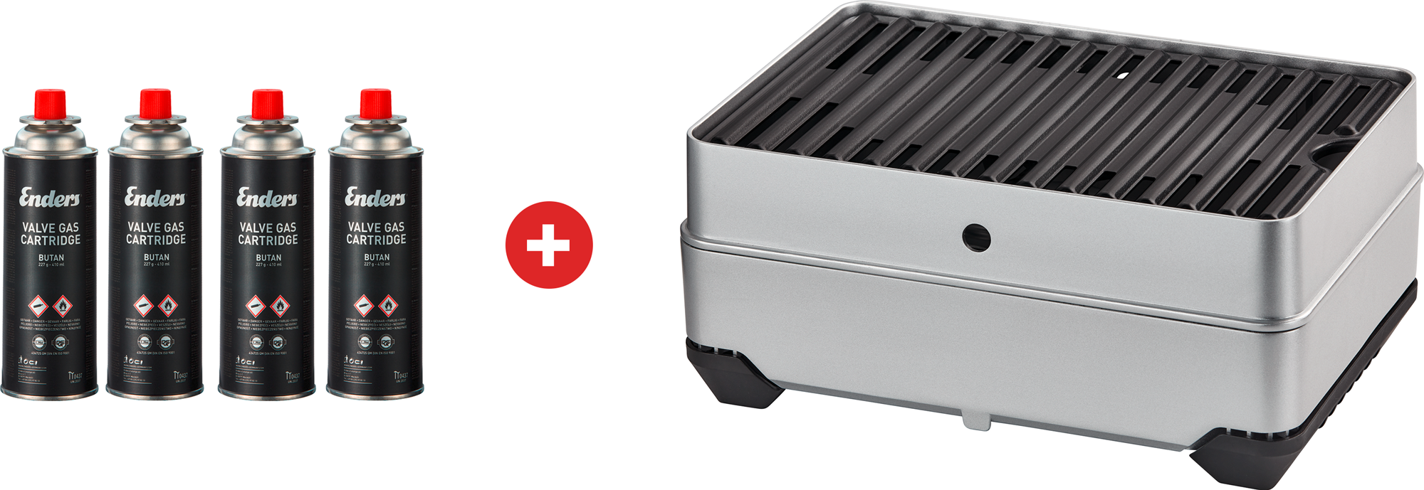 Enders Pace 2in1 Gaskocher / Gasgrill 2,3 kW inkl. 4 x 227 g