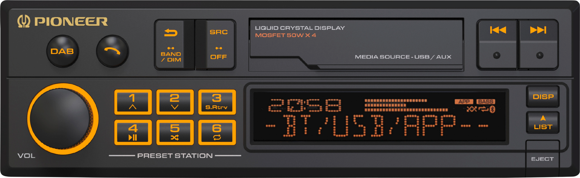 Pioneer SXT-C10PS 1-DIN-Receiver DAB+ Bluetooth
