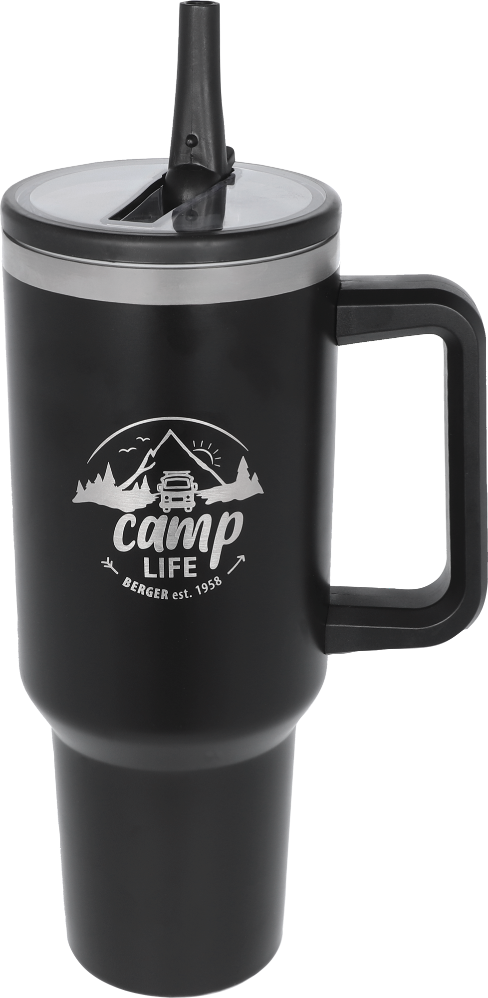 Camplife CampSteel Trinkflasche mit Strohhalm 1,2 l Smoke - Trinkflaschen
