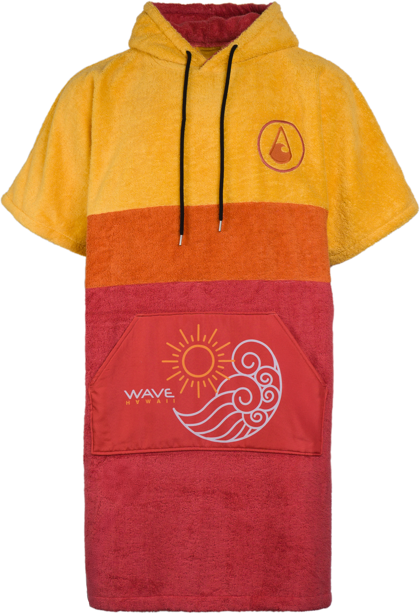 Wave Hawaii AirLite Paia Unisex  Poncho rot S - Damenshirts, -blusen & -pullover