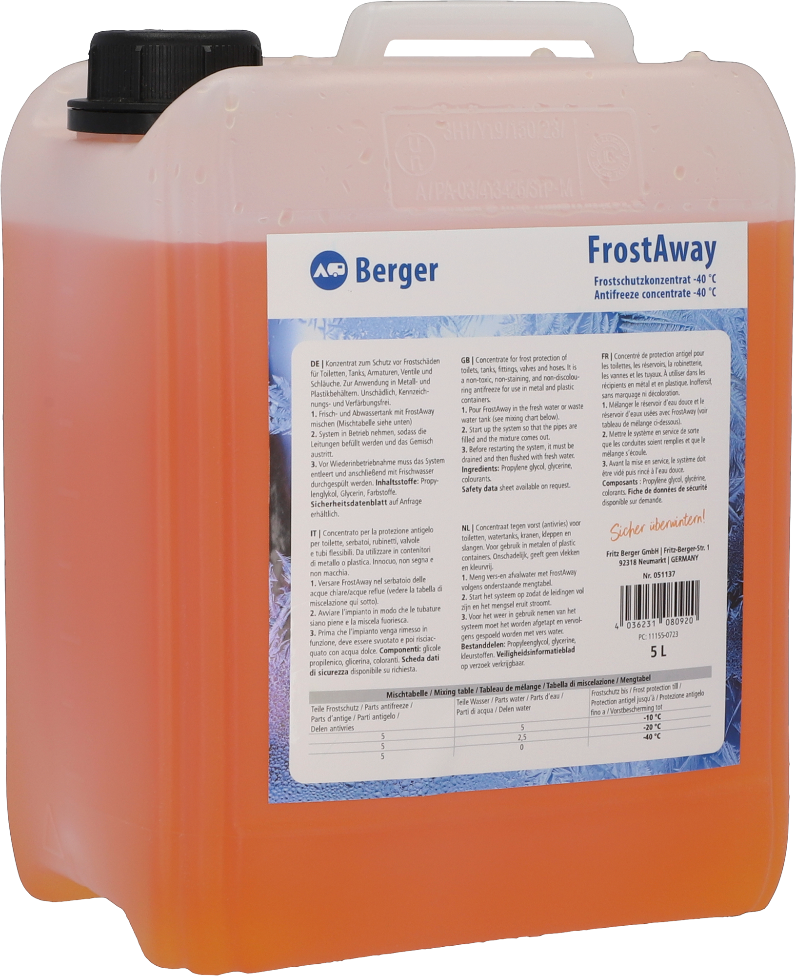 Berger Frostschutzmittel FrostAway 5 Liter