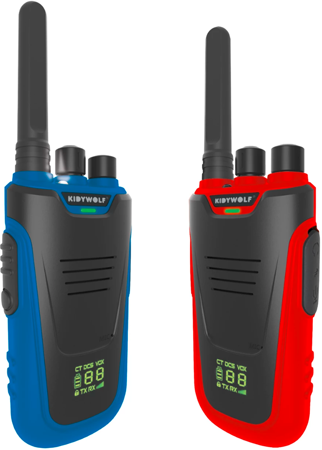 Kidywolf Kidytalk Walkie-Talkies mit Taschenlampe 2 Stück blau und rot - Outdoor Zubehör