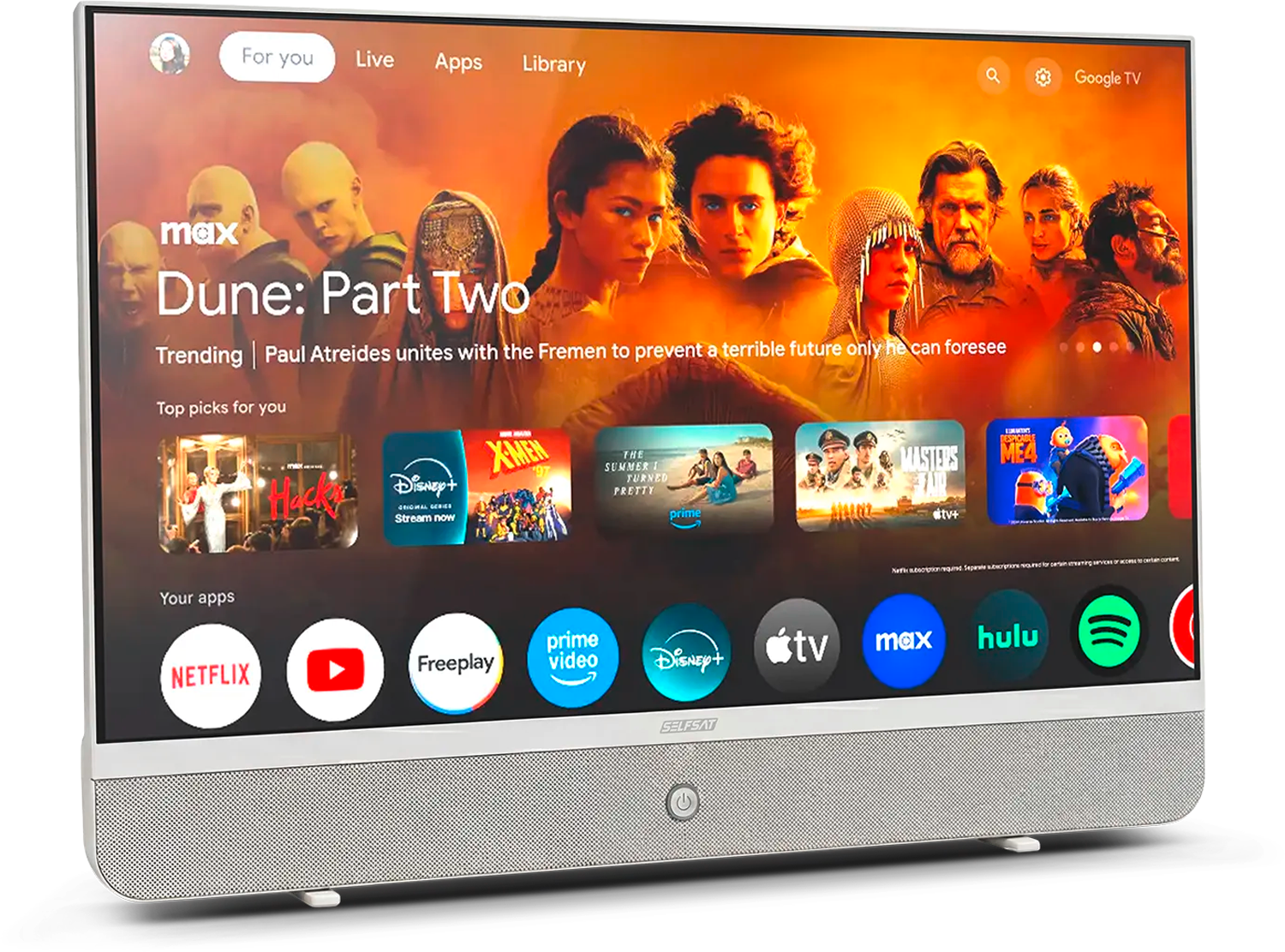 Selfsat MSD 27 Streaming Display 27 Zoll Full-HD mit Google TV und Akku weiß - Fernseher
