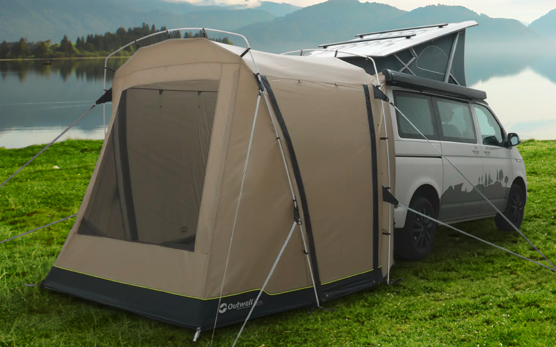 Outwell Desert Van freistehendes Heckzelt zum Wegfahren für VW Caddy, VW Bus oder ähnlich hohe