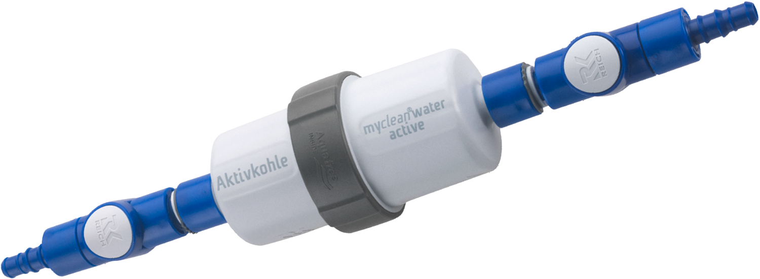 Reich myclean water active Aktivkohlefilter für sauberes Frischwasser mit Einbauset Anschluss