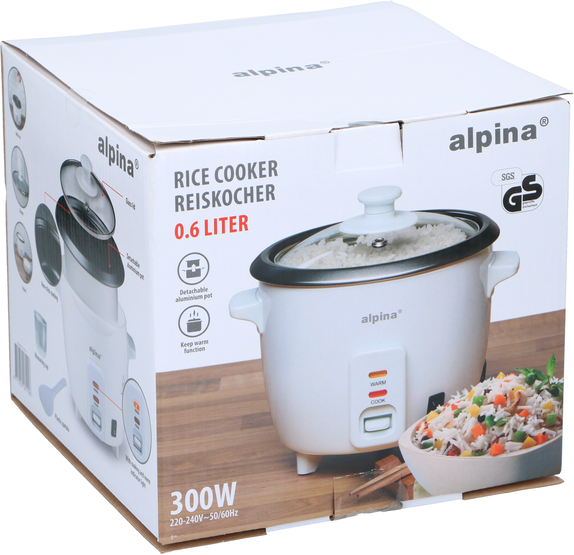 Alpina Reiskocher 0,6 Liter 300 W mit Warmhaltefunktion - Kochgeräte & sonstiges