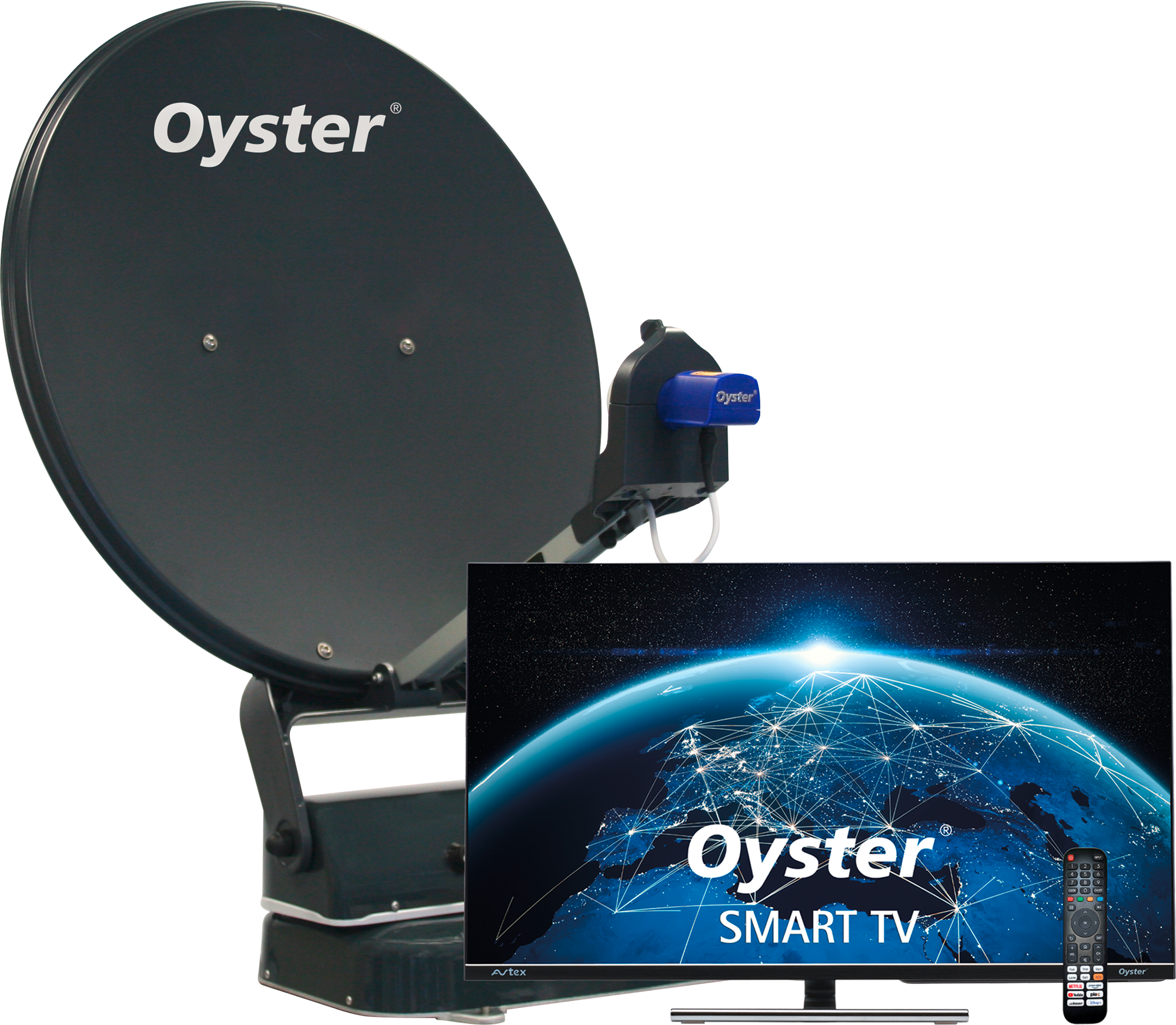 Ten Haaft Oyster 60 Premium Single vollautomatische Sat-Anlage mit VIDAA Smart TV 24 Zoll - Camping-Sat-Anlagen von Ten Haaft GmbH