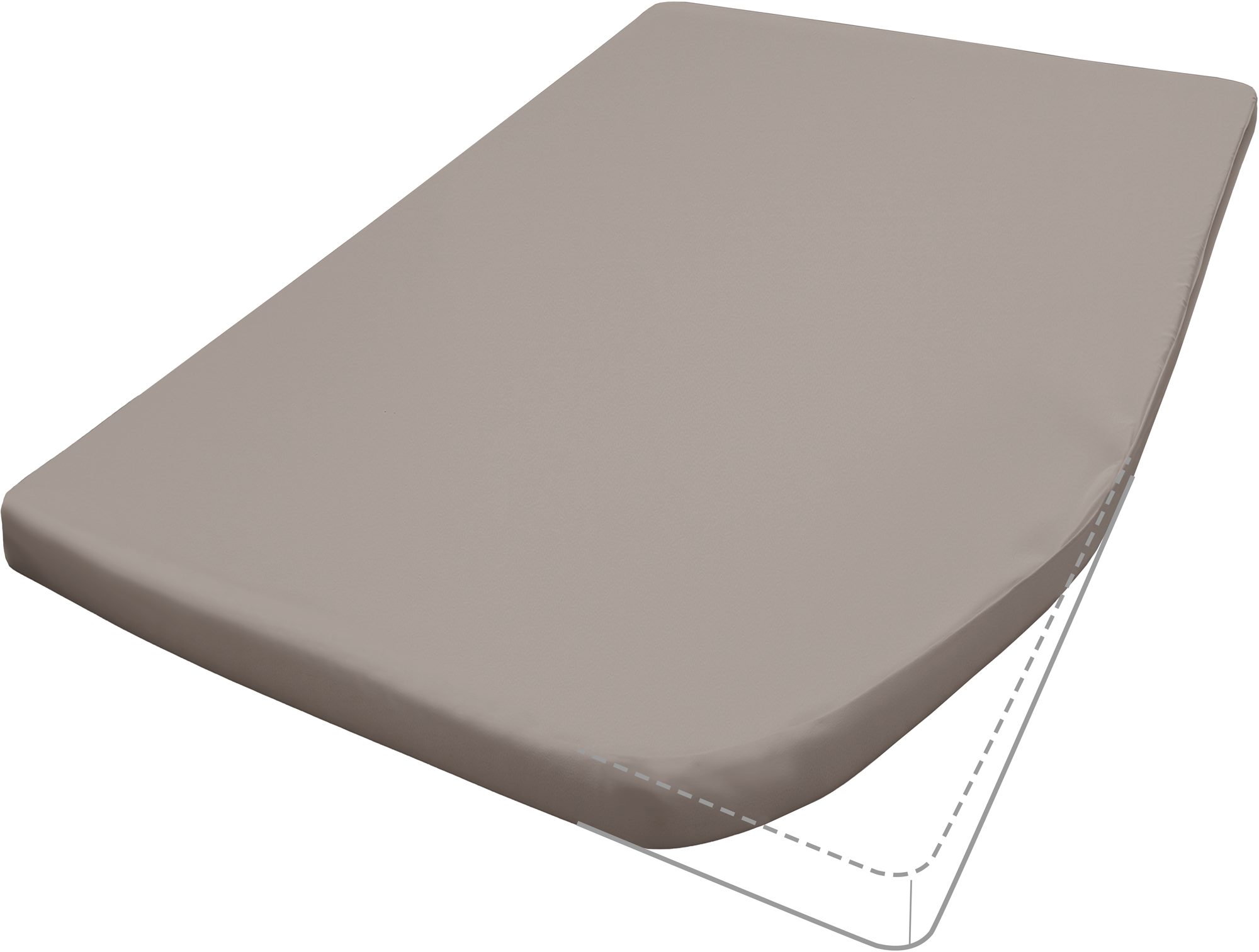 Primera Travel Mako-Feinjersey Spannbetttuch für Campingmatratzen aus Baumwolle Kiesel French Bed rechts - Spannbetttücher & Bettwäsche von Hahn