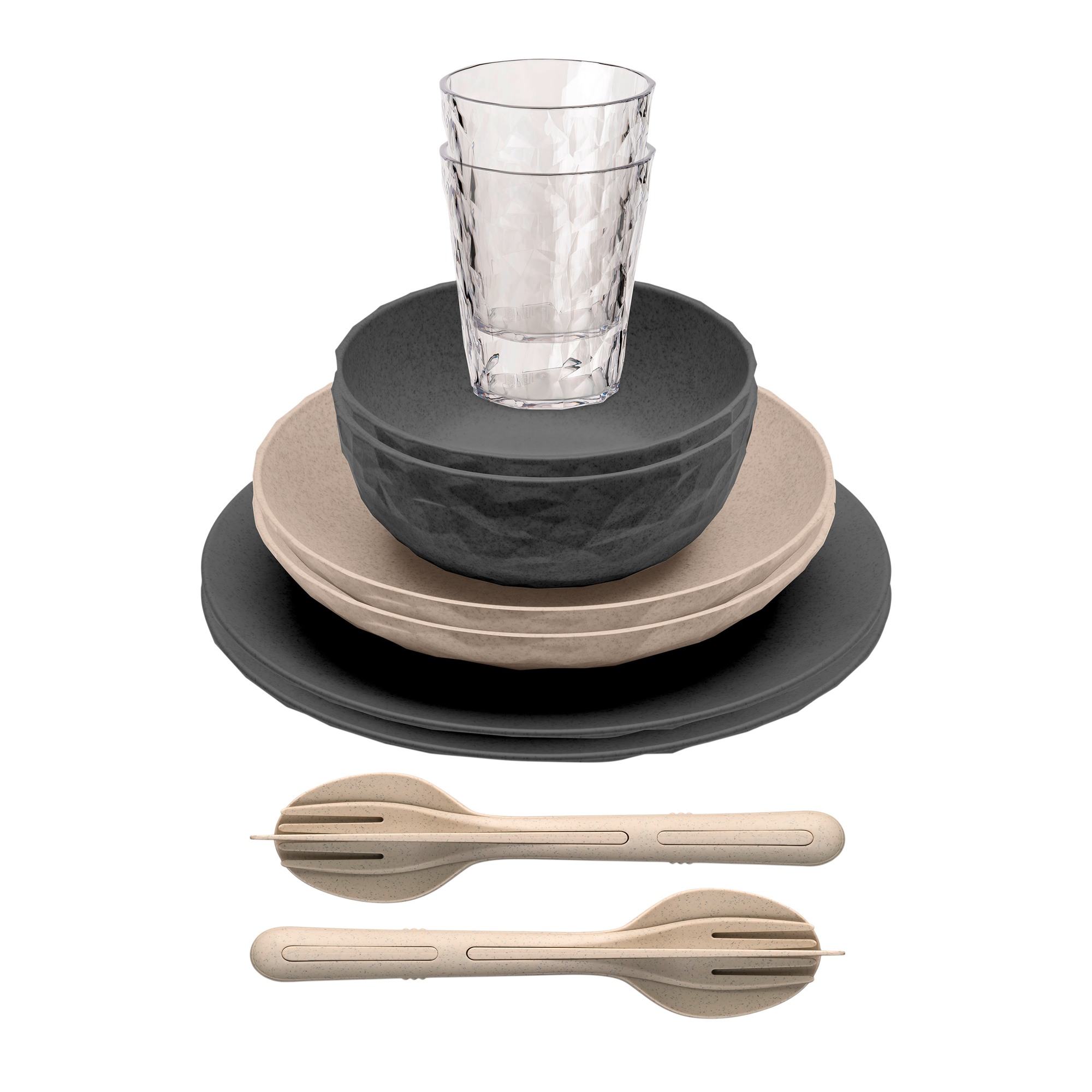 Koziol Geschirrset 10-teilig Club Set Skagen nature