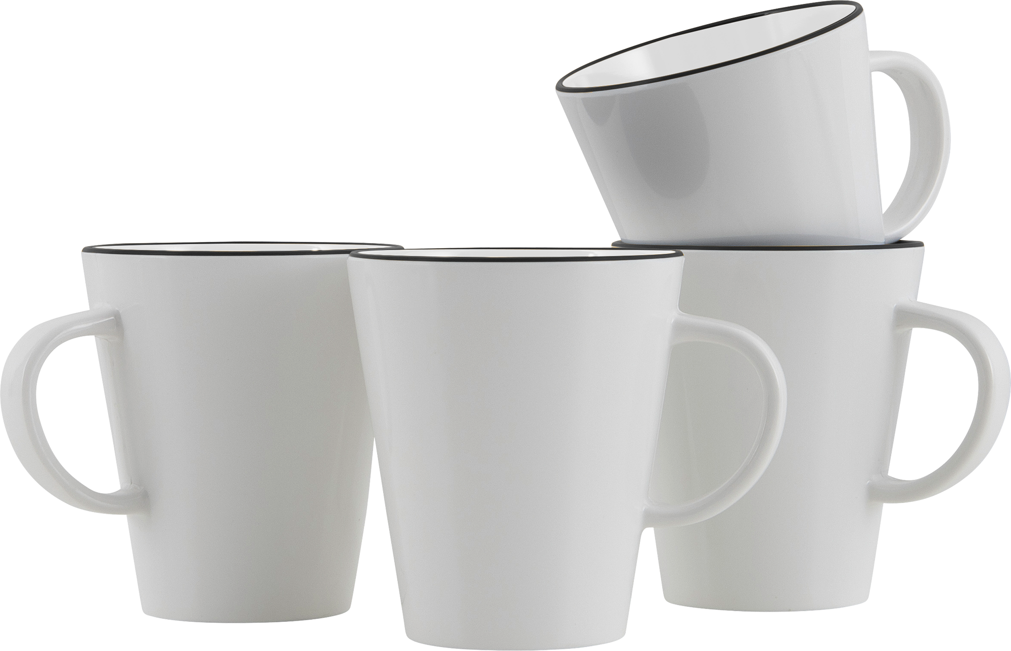 Gimex Linea Line Henkelbecher 350 ml 4 Stück