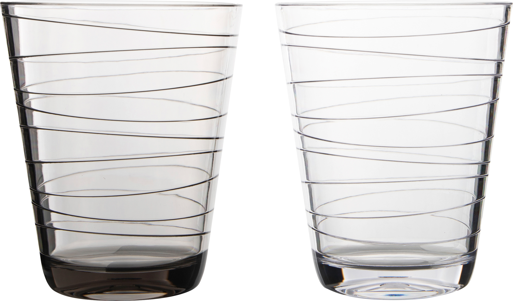 Gimex Wasser Glas Retro Stripes 2 teiliges Set  black and white