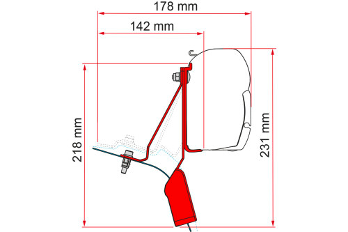 Fiamma Ford Custom Nugget Lift Roof Halterung für Fiamma