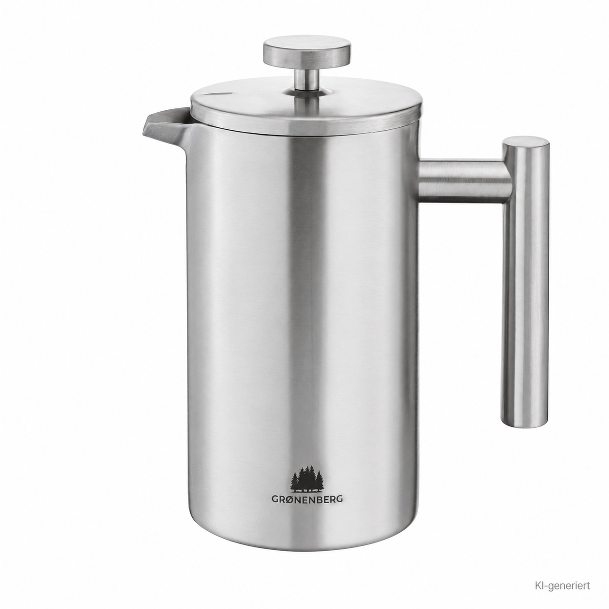 Groenenberg French Press Kaffeezubereiter Edelstahl mit 3 Ersatzfiltern 600 ml - Kaffeemaschinen & Wasserkocher