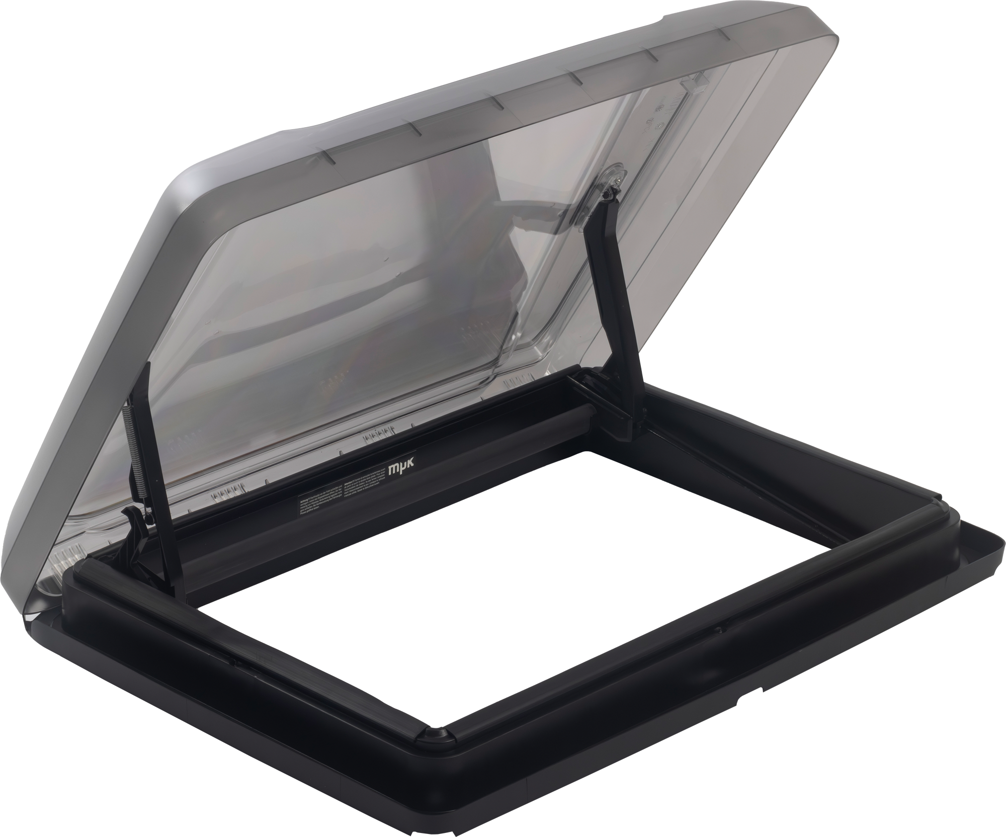 MPK VisionStar L Dachhaube mit Rauchglas Doppelverglasung / Ausschnittmaß 700 x 500 mm schwarz ohne LED Beleuchtung - Dachhauben