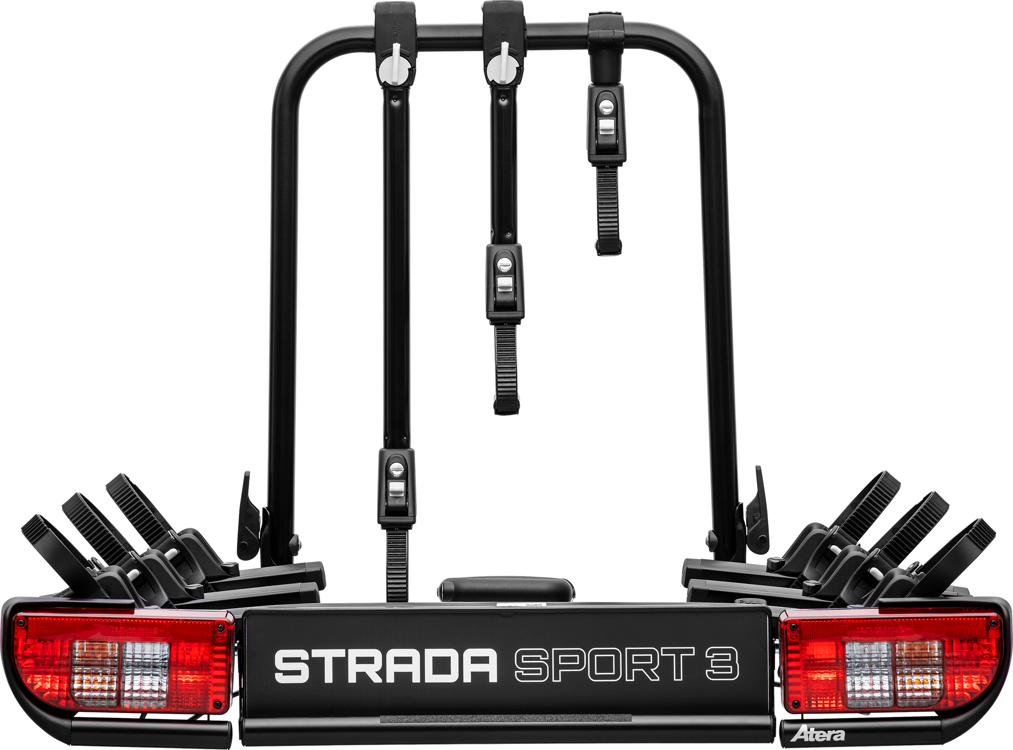 Atera Strada Sport 3 Pro Anhängerkupplungsträger für 3 Fahrräder erweiterbar auf 4 Fahrräder - Fahrradträger für Anhängerkupplungen