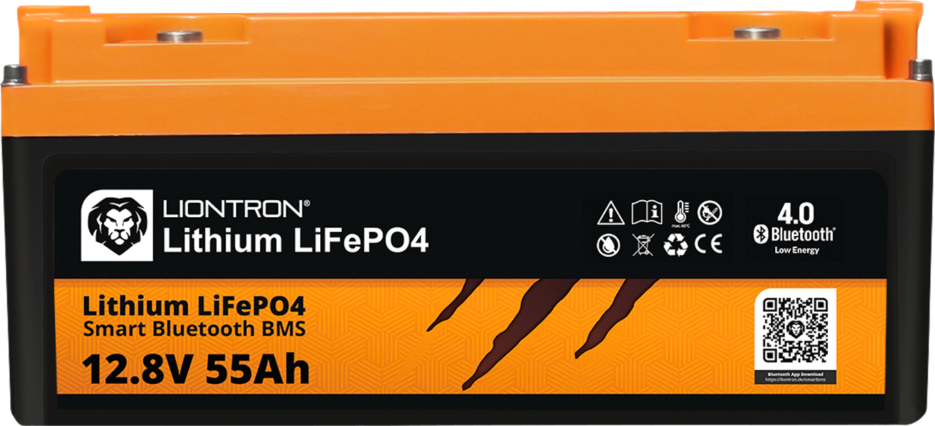 Liontron Lithium-Akku LiFePO4 Smart BMS Marine mit Bluetooth Überwachung 12,8 V / 55