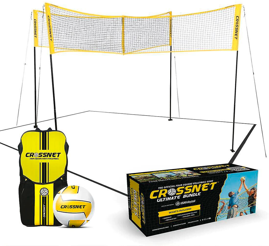 Crossnet Volleyballnetz Set 4 Ecken Spiel verstellbar 4–8
