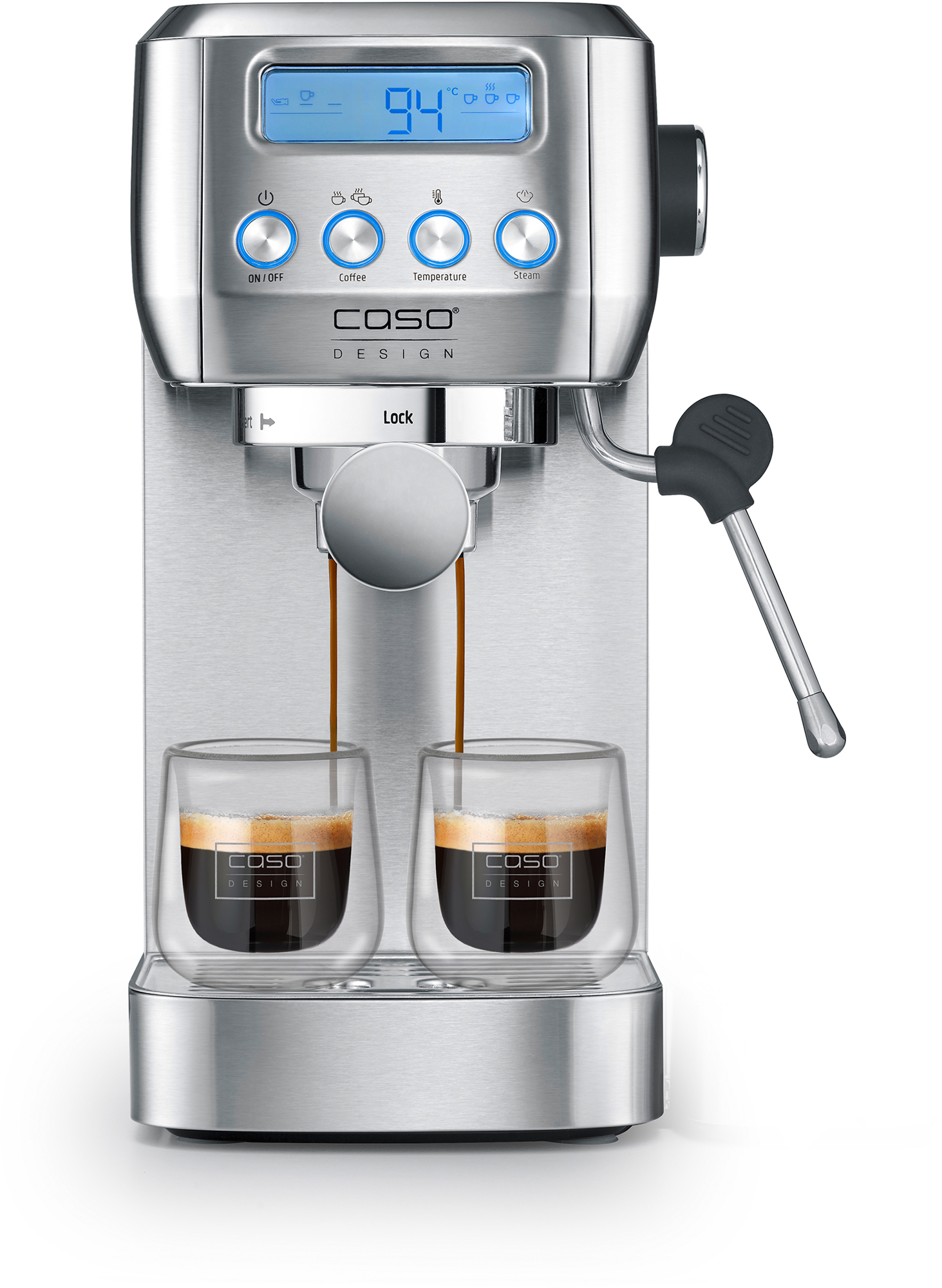 Caso EspressoGourmet Crema Siebträgermaschine mit 20 bar und Dampflanze - Kaffeemaschinen & Wasserkocher