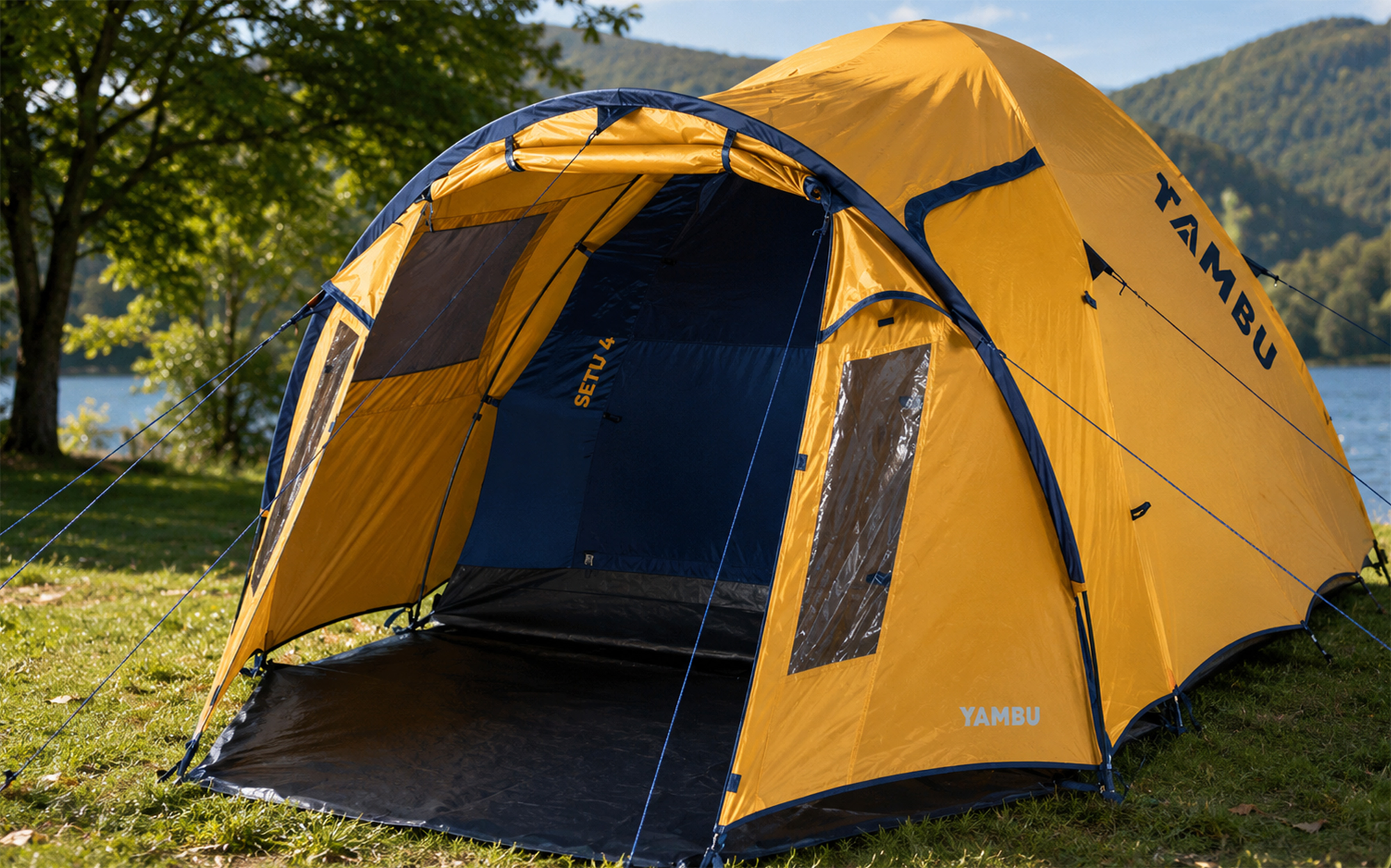 Tambu Setu 4 Kuppelzelt für 4 Personen aus Polyester mit Stehhöhe 3.000 mm Wassersäule - 4-Personen Zelte