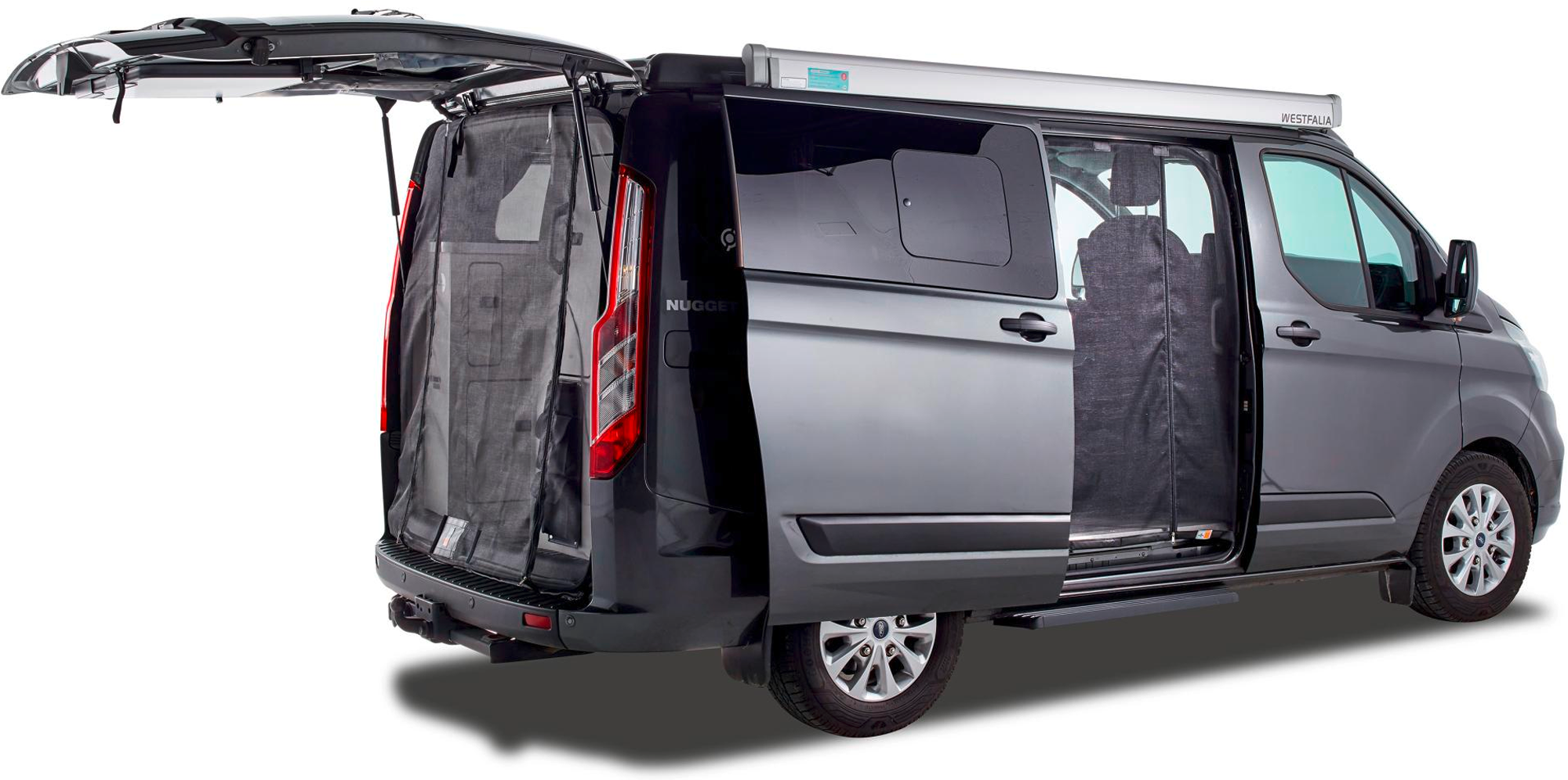 Mayr Van Schiebetürenmoskitonetz mit Magnetreißverschluss geeignet für Custom (2012 - 2023) mit Maschenweite