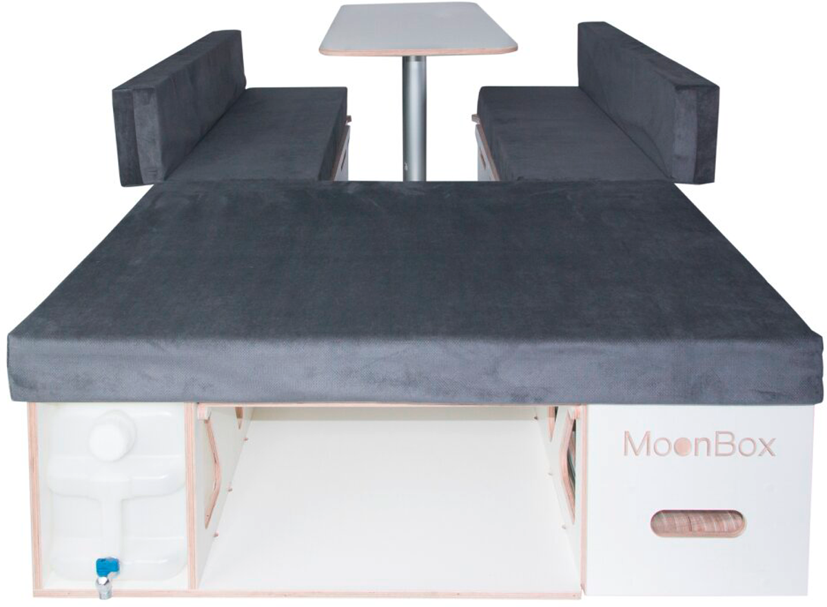Moonbox Campingbox 115 mit Tisch passend für Van/Bus Weiß  - Ausbauboxen & Campingboxen