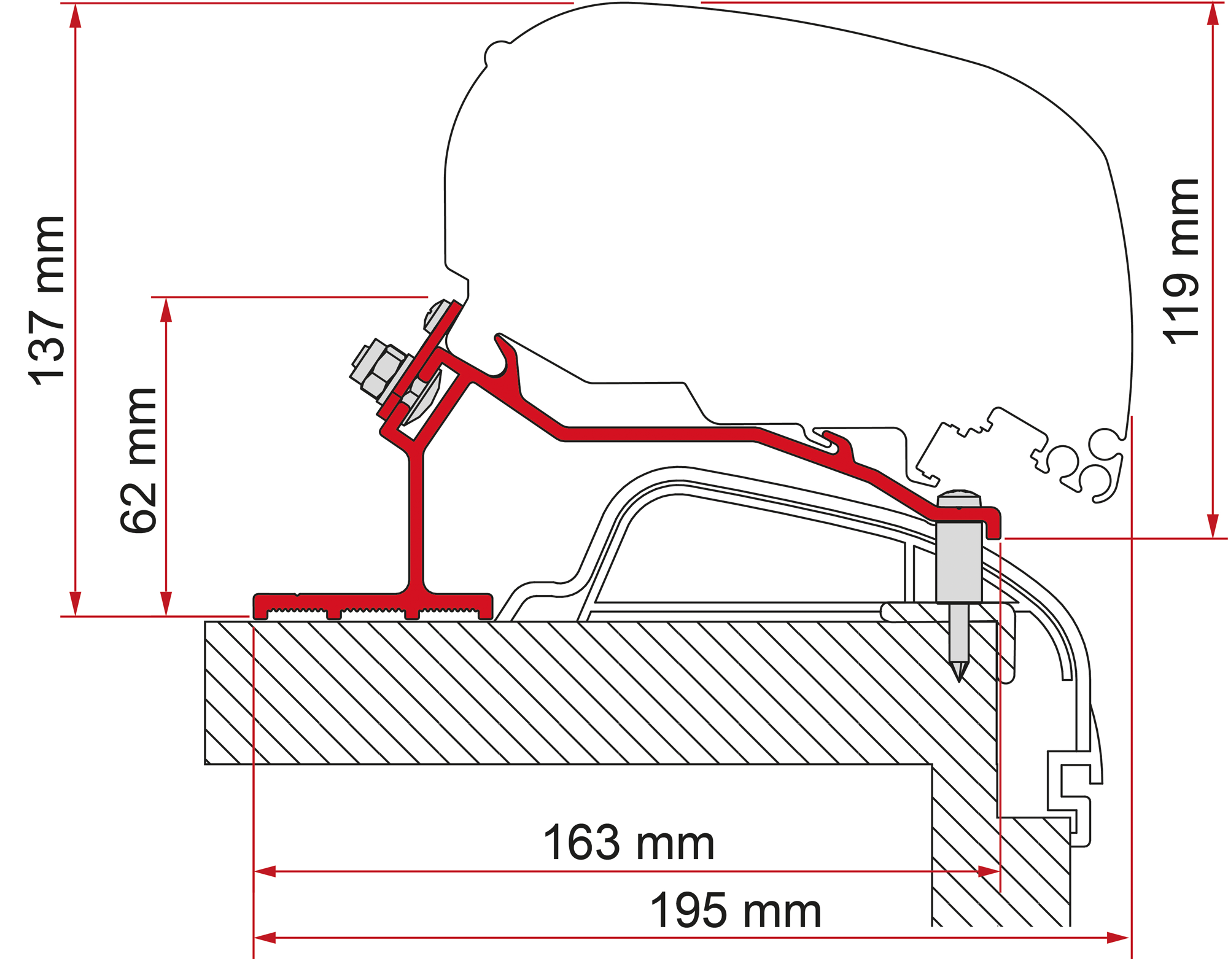 Fiamma Adapter Halterung Kit F65 / F80 für Hobby Premium