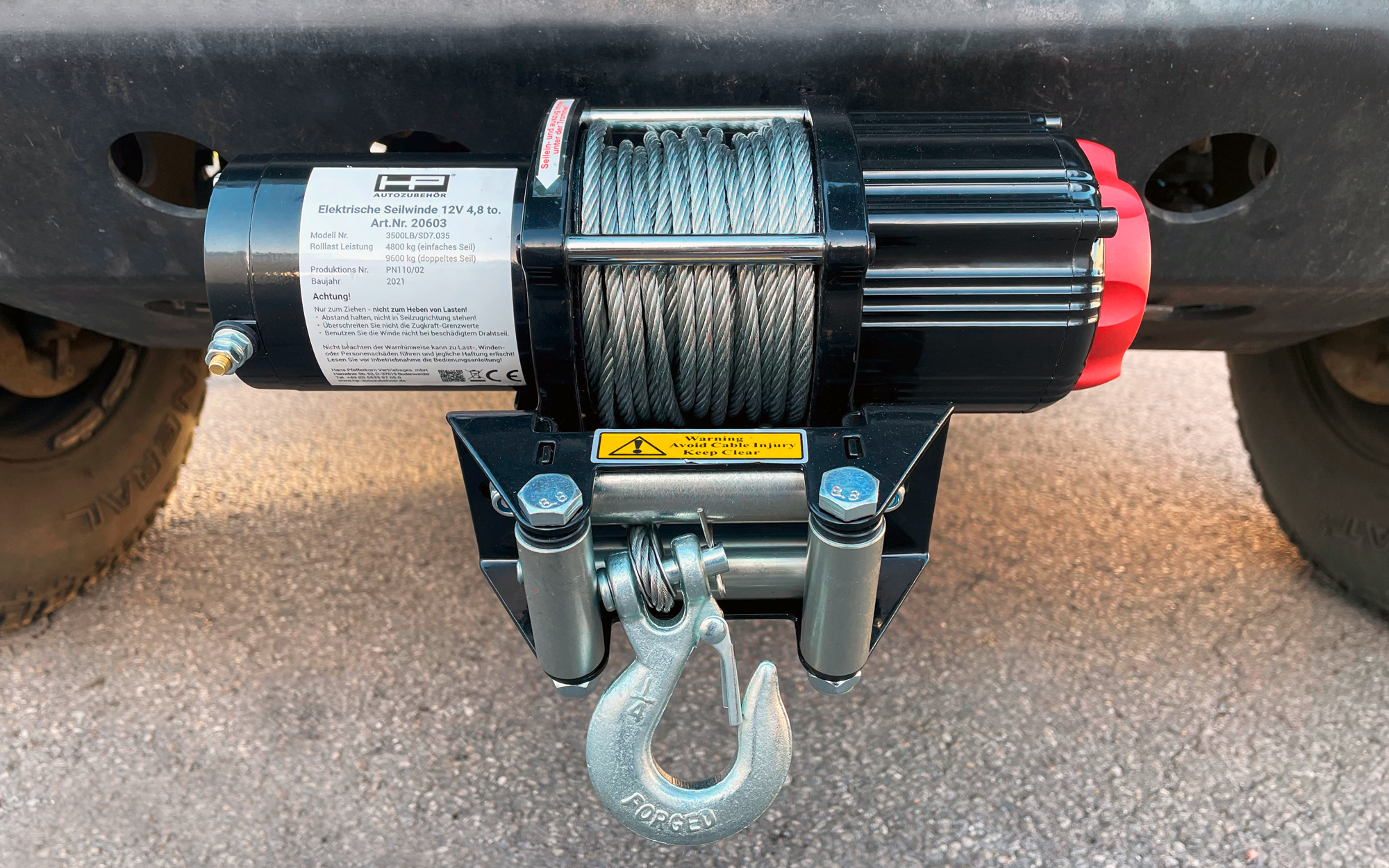 HP Autozubehör Motor-Seilwinde Profi Zugleistung 4800