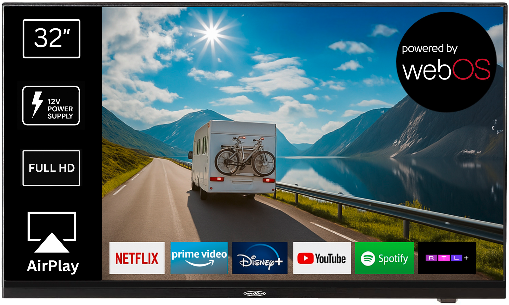 Reflexion LDDX32IBT LED-Smart TV Fernseher mit DVD-Player Full HD 12V / 24V / 240V schwarz 32 Zoll - Fernseher