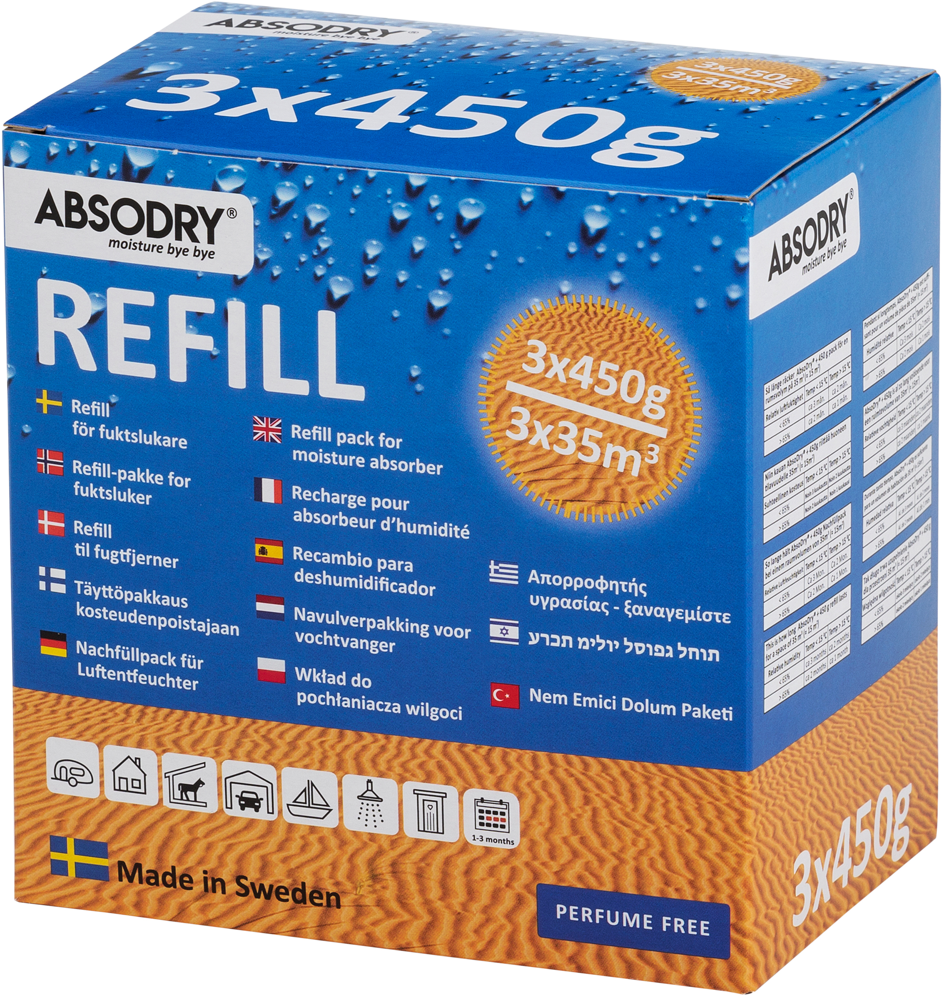 Absodry Classic Nachfüllbeutel mit 3 x 450 g im