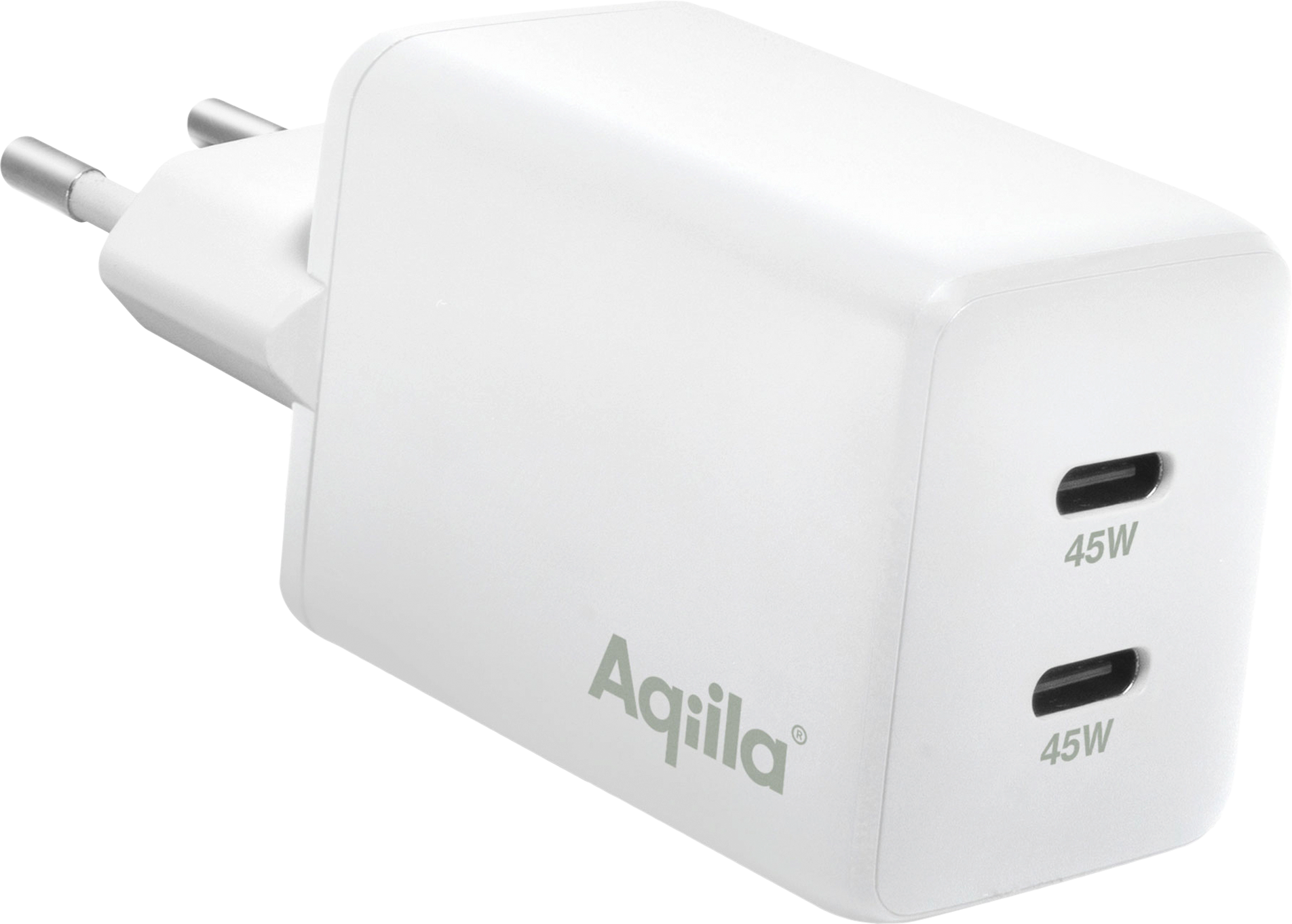 Aqiila Chargebird W2 Steckerlader 45W 2x USB-C - 12 / 24 V Adapter & Kupplung