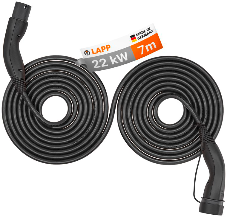 Lapp Selbstaufrollendes Doppelhelix Ladekabel Typ 2 Mode 3 / 3-phasig 32 A bis 22 kW 7 Meter