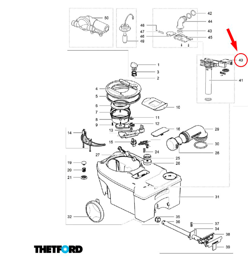 Thetford Abdeckung Pump Out passend zu Fäkalientank C250 -