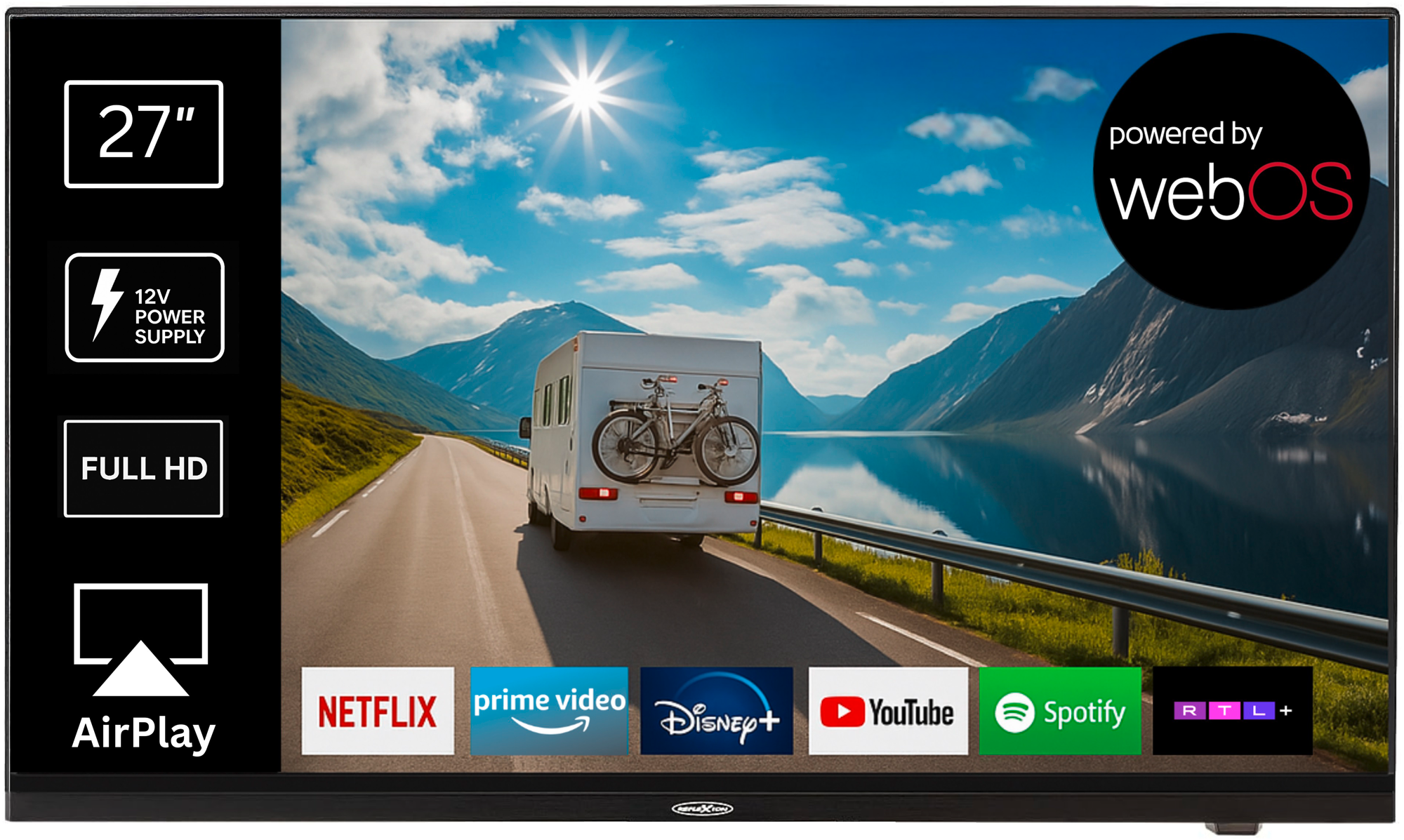 Reflexion LDDX27IBT LED-Smart TV Fernseher mit DVD-Player Full HD 12V / 24V / 240V schwarz 27 Zoll - Fernseher