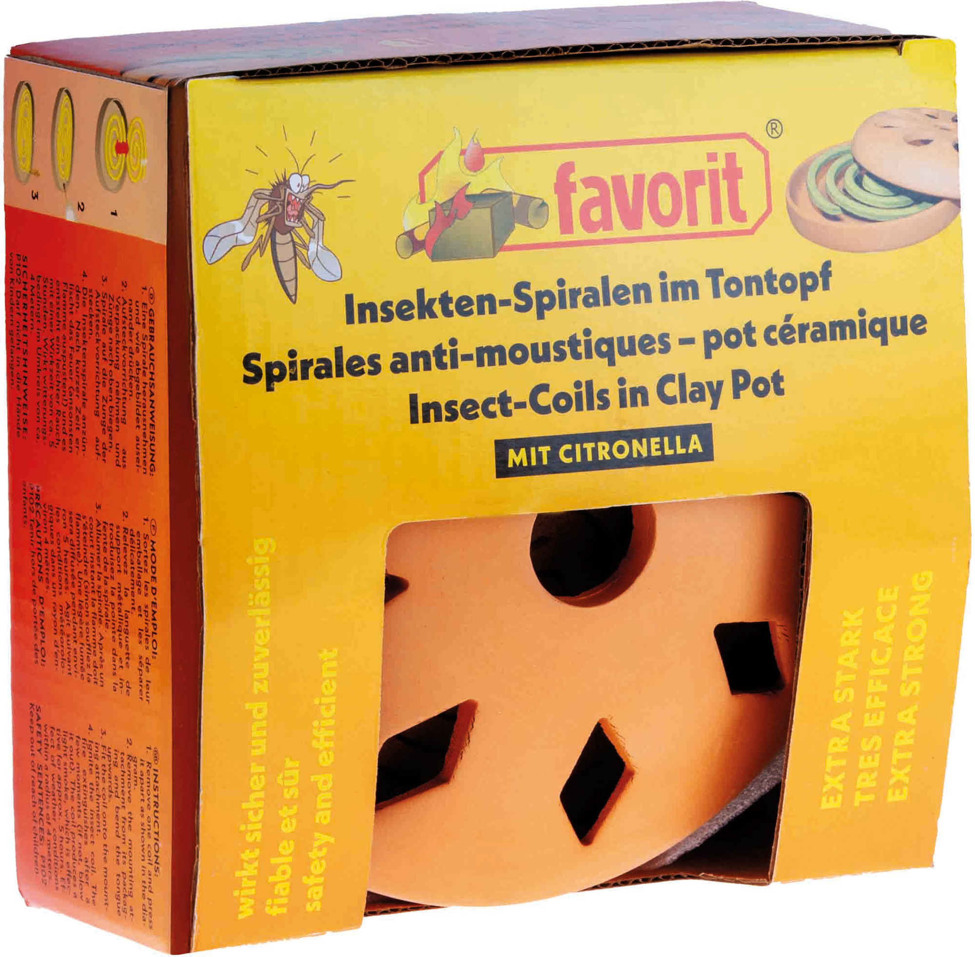 Favorit Terrakotta Räuchertopf mit zwei Citronella Moskitospiralen (3er