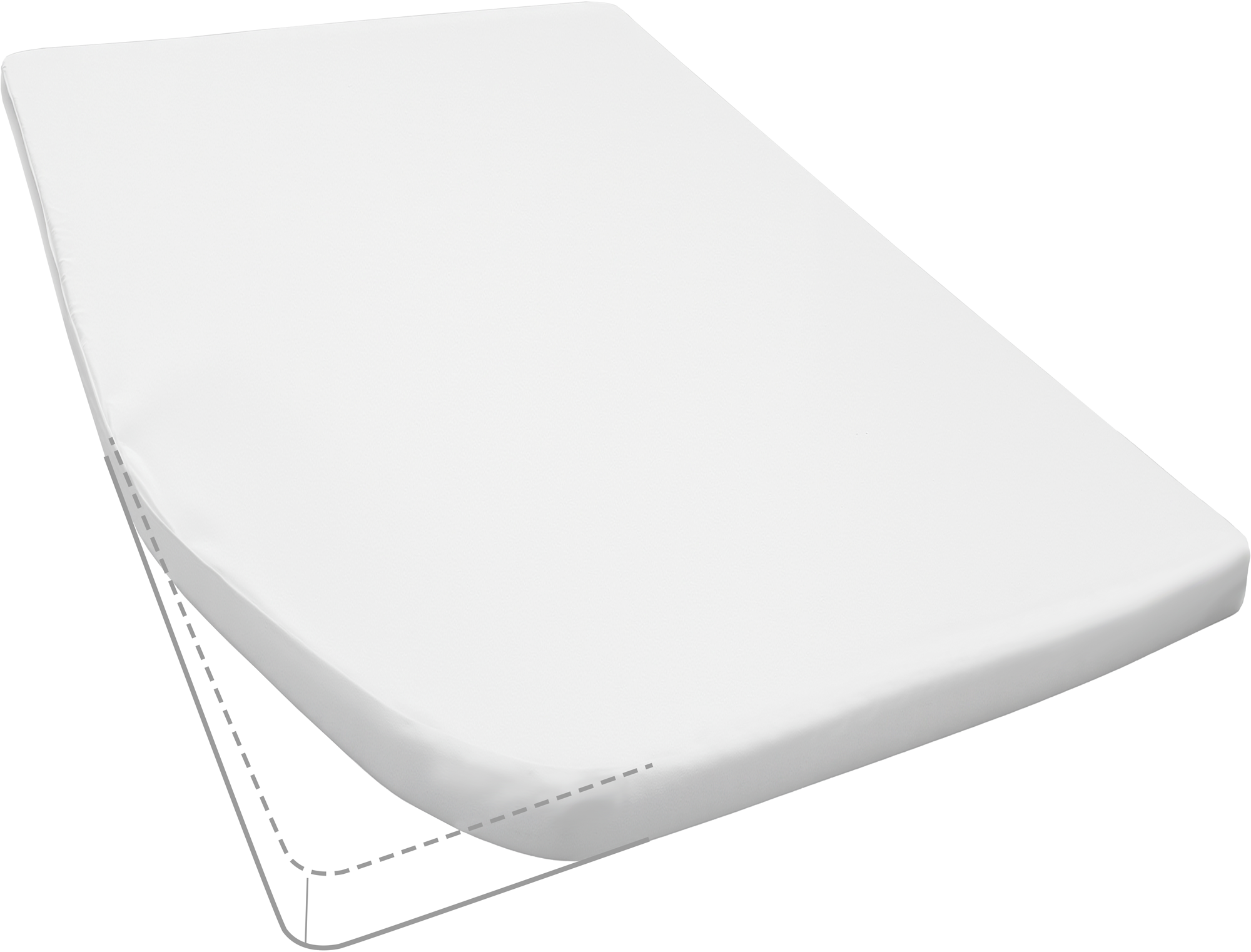 Primera Travel Mako-Feinjersey Spannbetttuch für Campingmatratzen aus Baumwolle weiß French Bed links - Spannbetttücher & Bettwäsche von Hahn