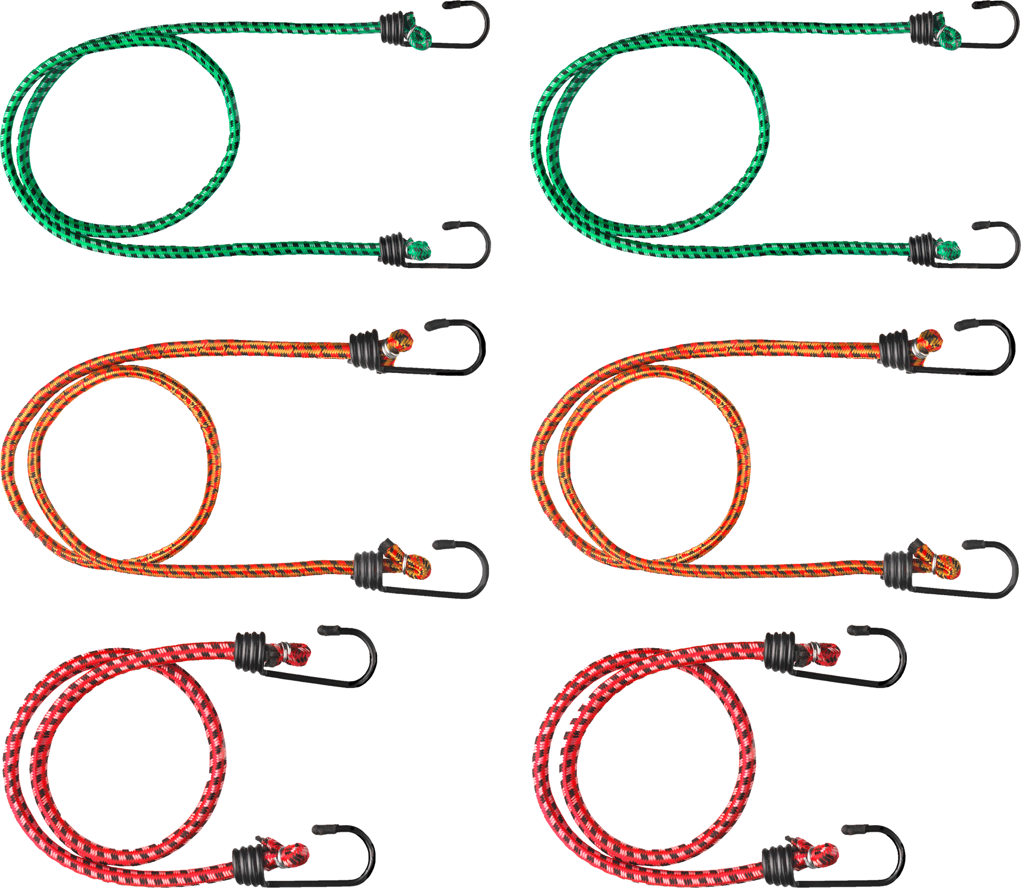 SWG Gepäckspanner Set 6-teilig mit kunststoffbeschichteten Haken 2x600 / 2x800 / 2x1000