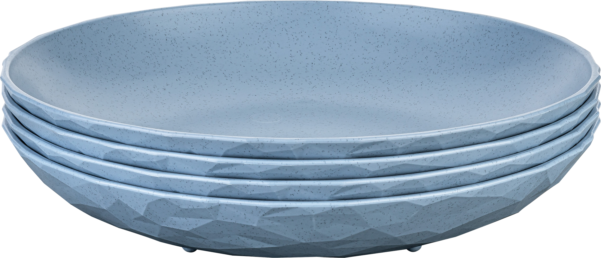 Koziol Tellerset Club Plate 4 teilig tief 220 mm Nature flower blue - Teller