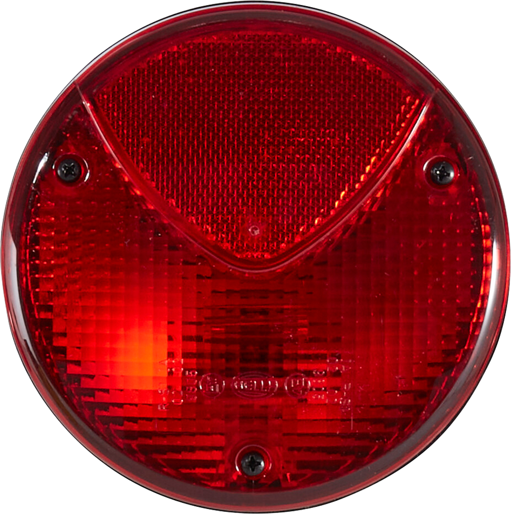 Hella Halogen Heckleuchte mit Rückstrahllicht, Schlusslicht und Bremslicht 24/12V Rund für Fahrzeugseite links / rechts - Fahrzeugbeleuchtung außen