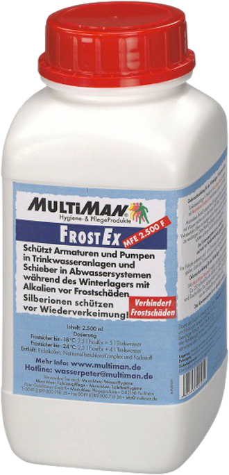 MultiMan FrostEx Frostschutz für Trinkwasseranlagen Flüssig 2500 ml