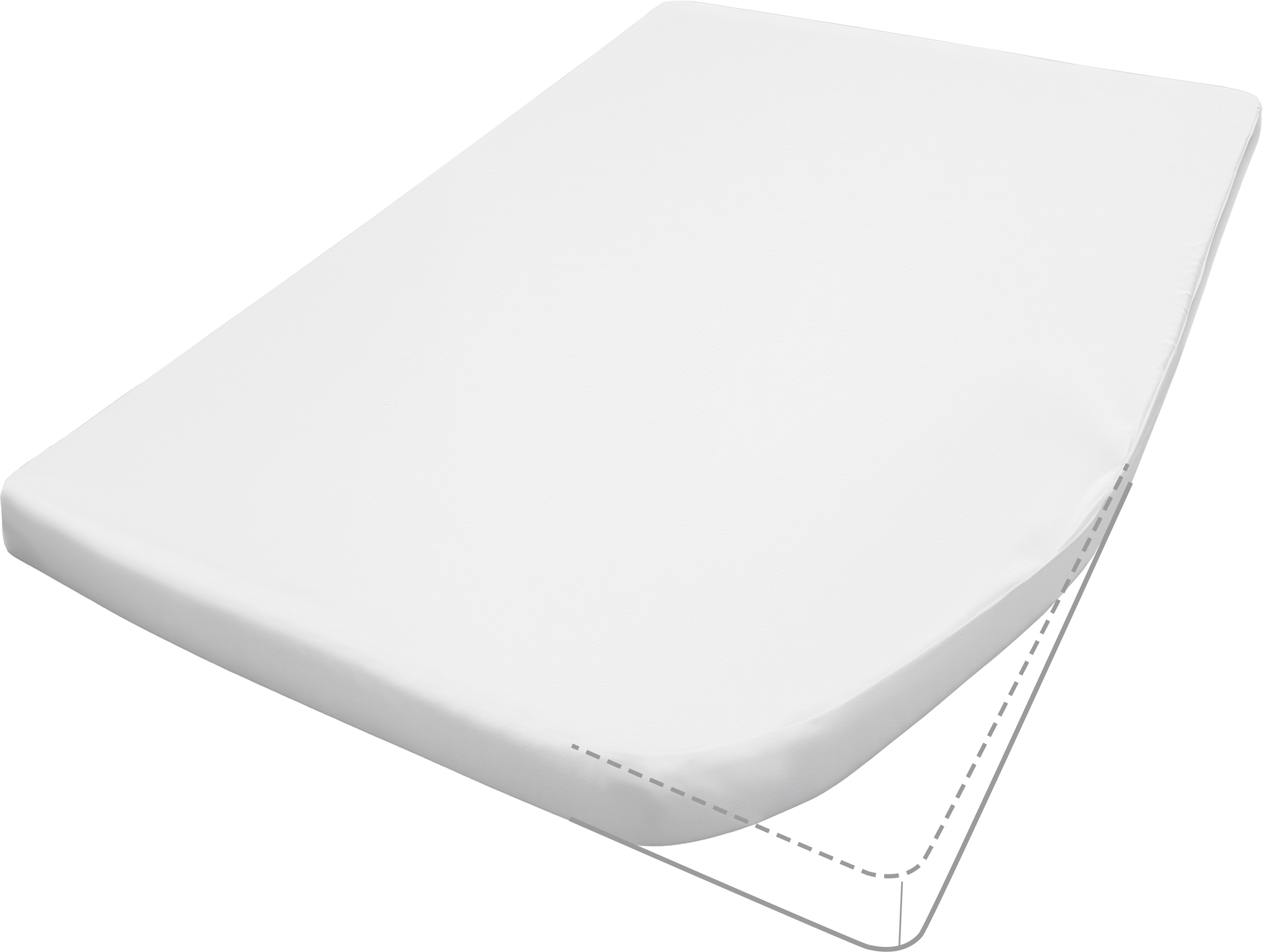 Primera Travel Mako-Feinjersey Spannbetttuch für Campingmatratzen aus Baumwolle weiß French Bed rechts - Spannbetttücher & Bettwäsche von Hahn