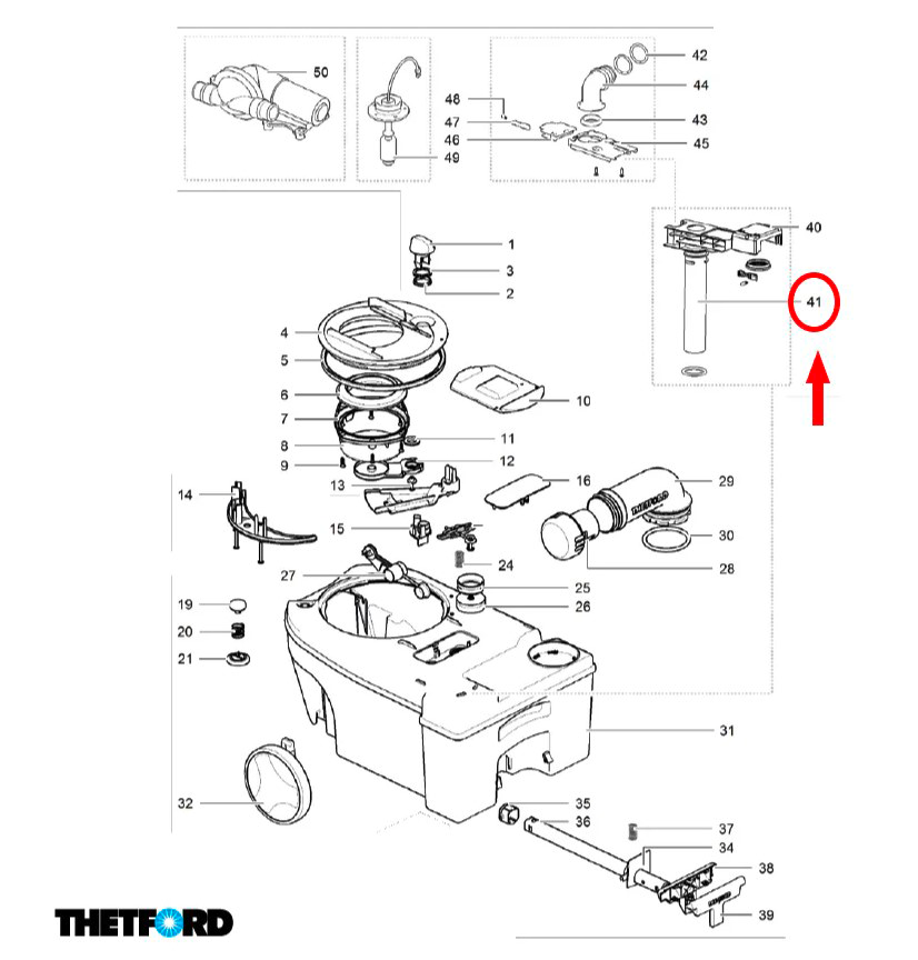 Thetford Insert Pump Out passend zu Abwassertank C250 -