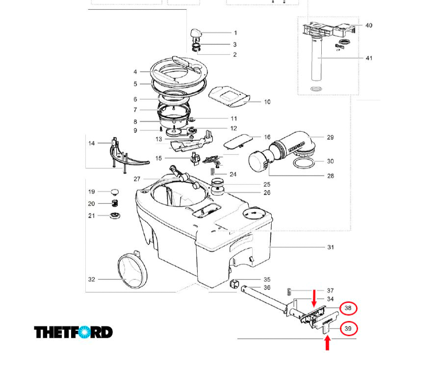 Thetford Griff Abdeckung passend zu Abwassertank C250 -