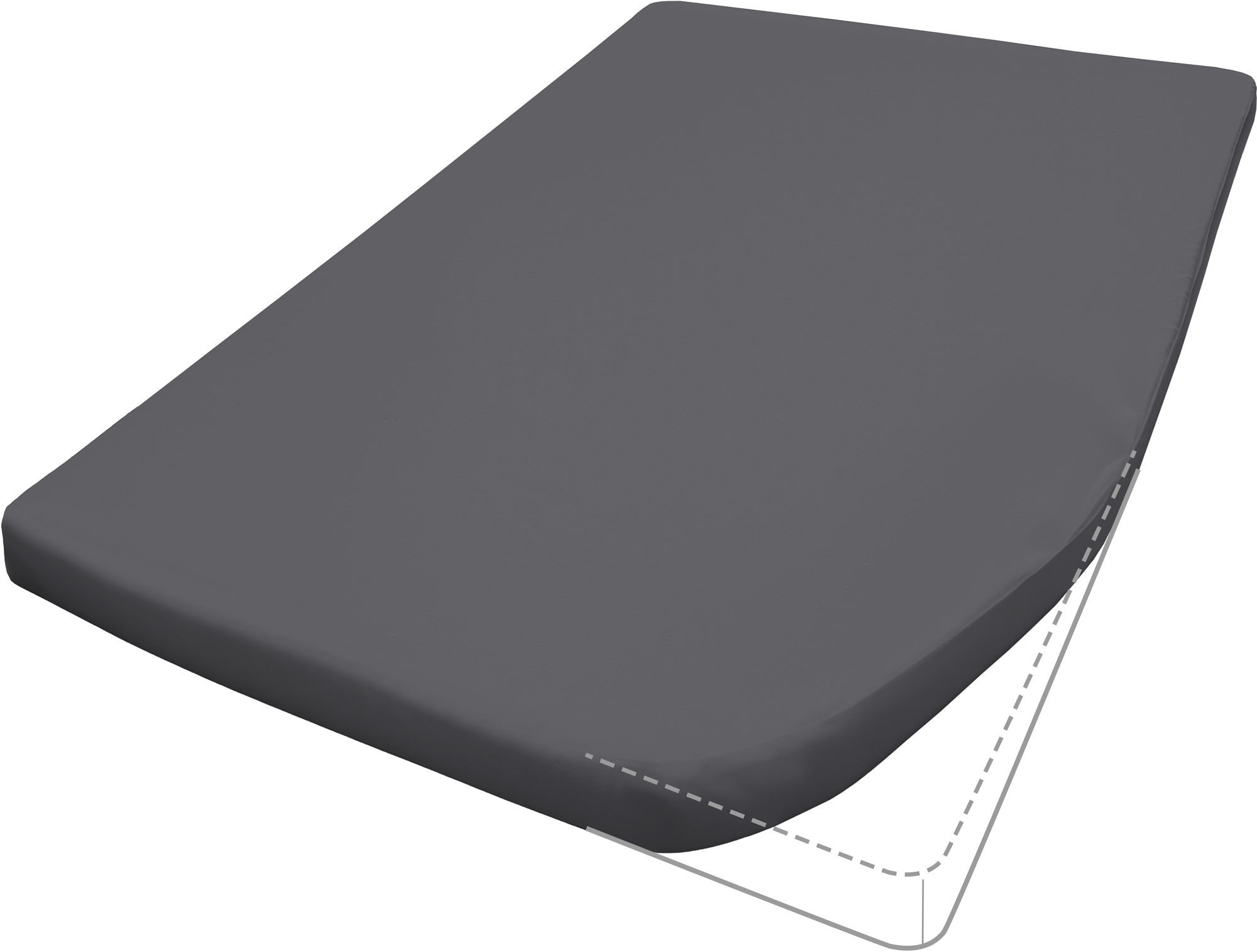 Primera Travel Mako-Feinjersey Spannbetttuch für Campingmatratzen aus Baumwolle anthrazit French Bed rechts - Spannbetttücher & Bettwäsche von Hahn