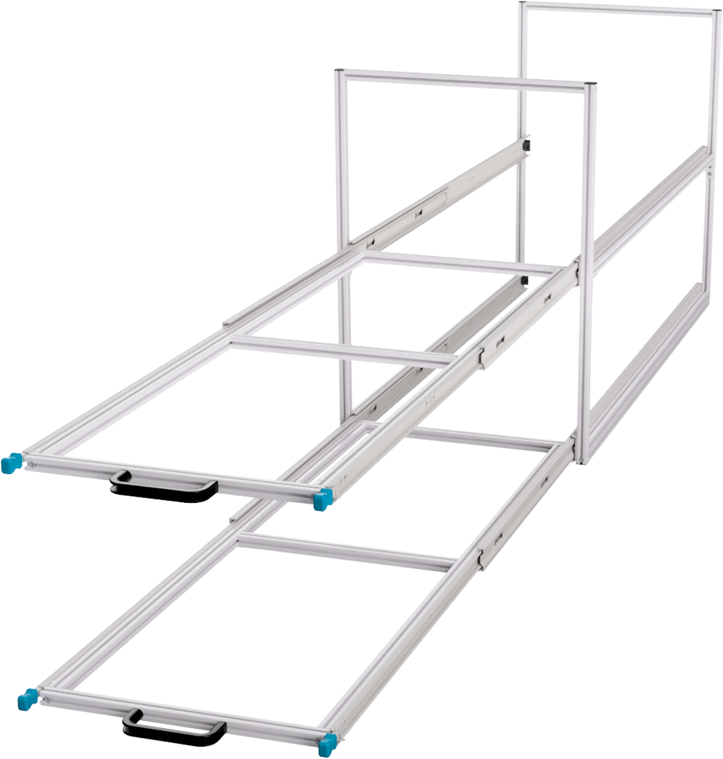 SYS-RACK Kastenwagen Heckauszug Regalsystem 120 cm Auszugtiefe 124 x 49 x