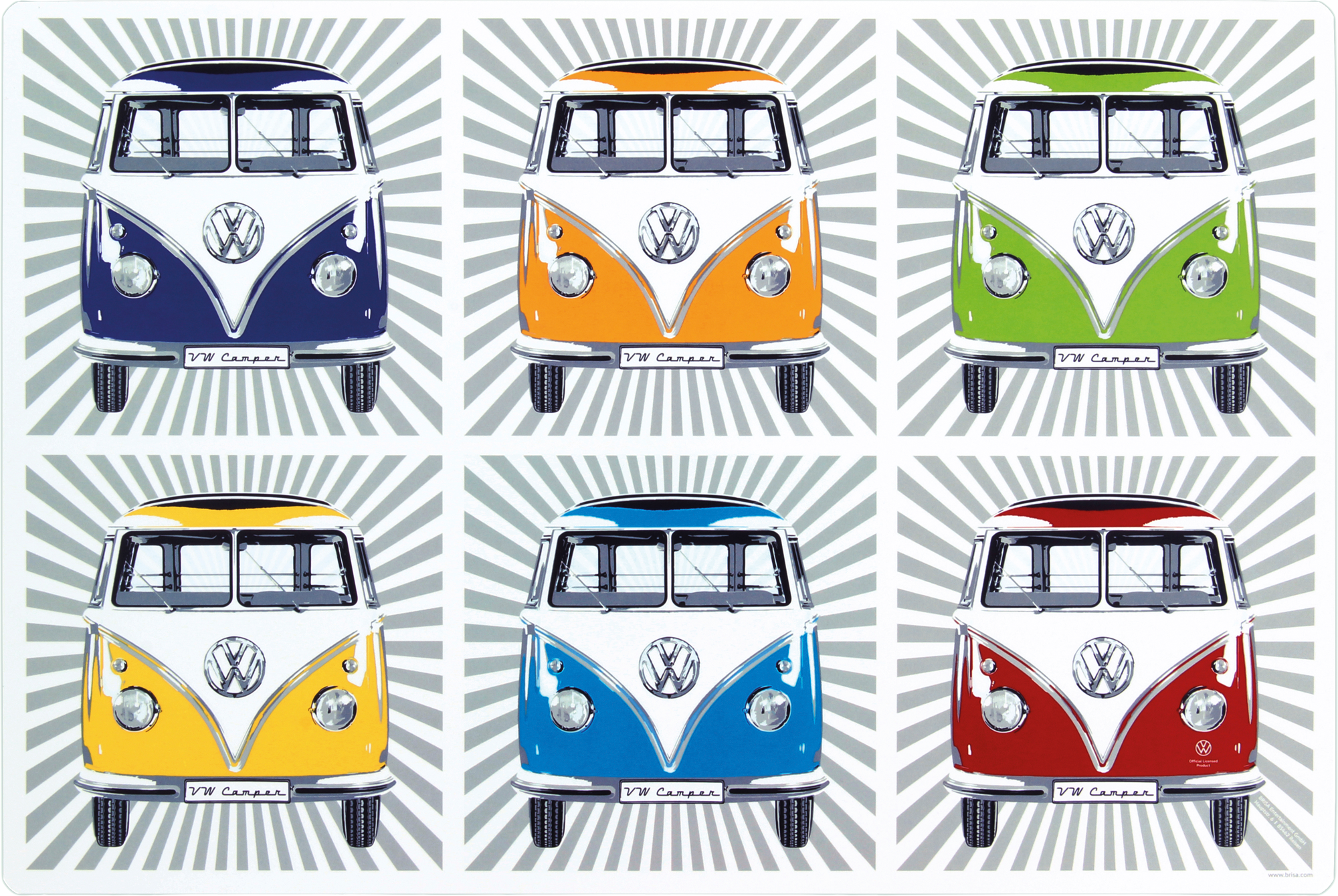 VW Collection Abwaschbare Tischsets / Platzsets T1 Bulli Bus 4er