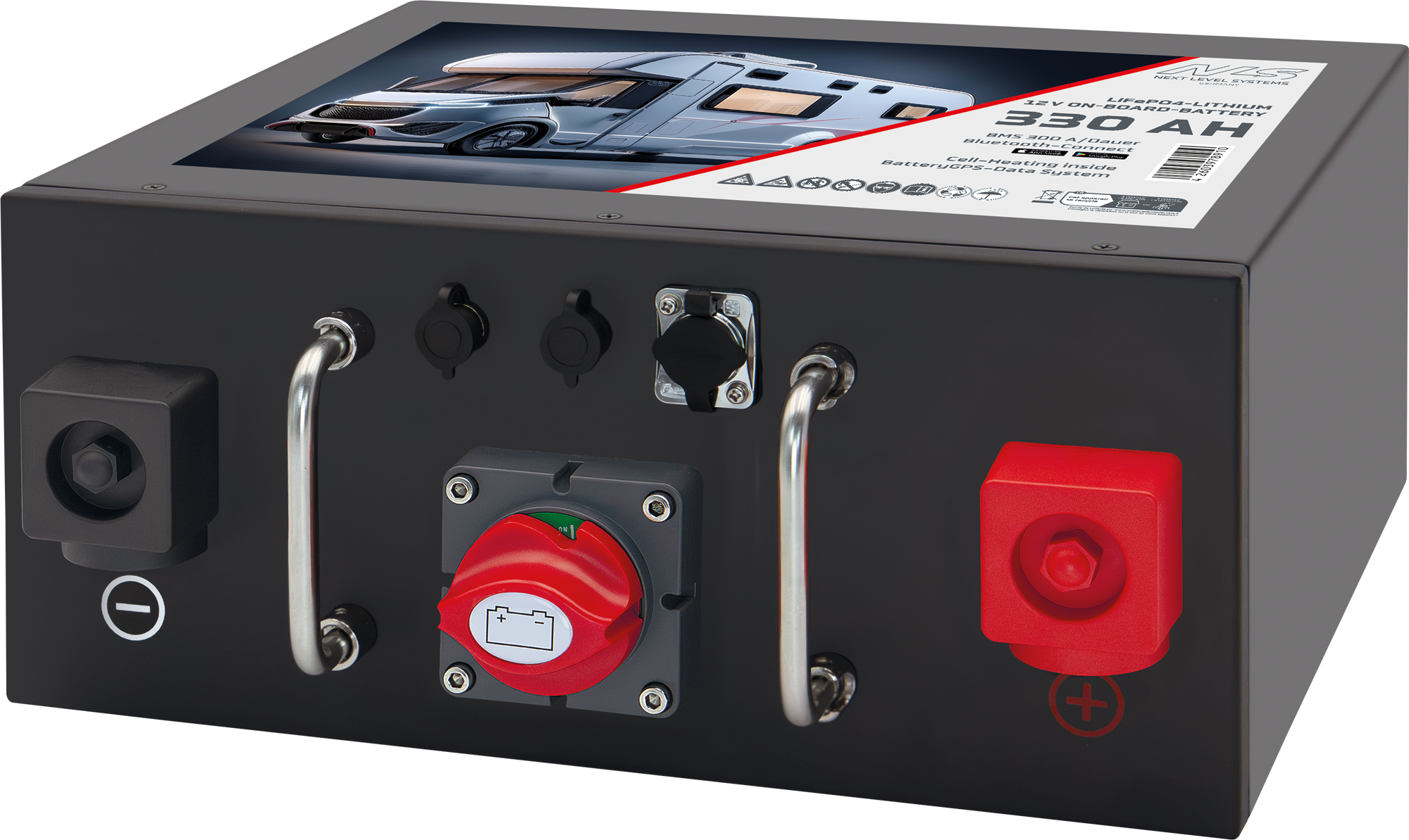 Next Level Systems LiFePO4 Bordbatterie für Reisefahrzeuge mit Bluetooth und Heizung 330 Ah - Fahrzeug-Bat...