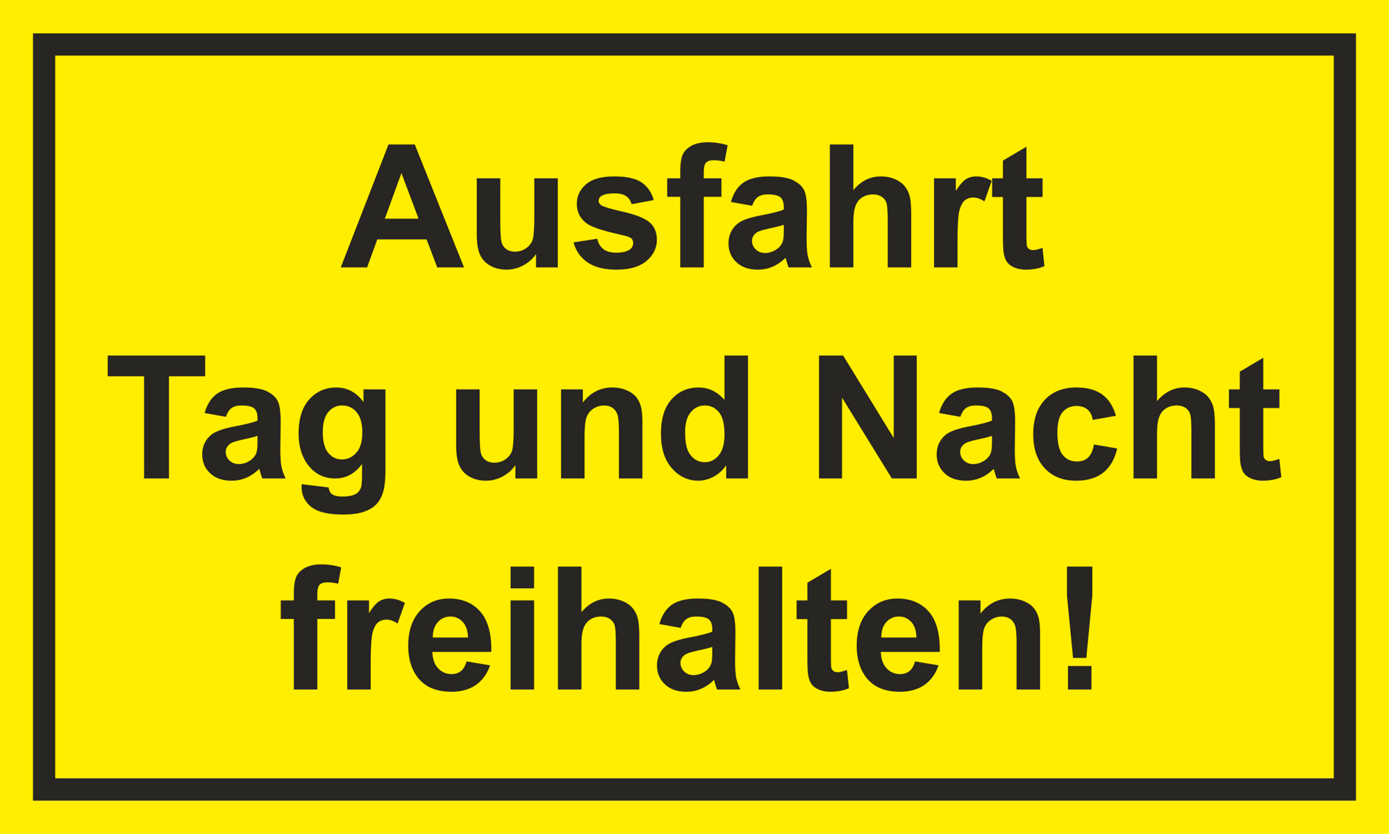 Schütz Ausfahrt Tag und Nacht freihalten Straßenschild 250 x 150 x 0,7 mm | 04002341002138
