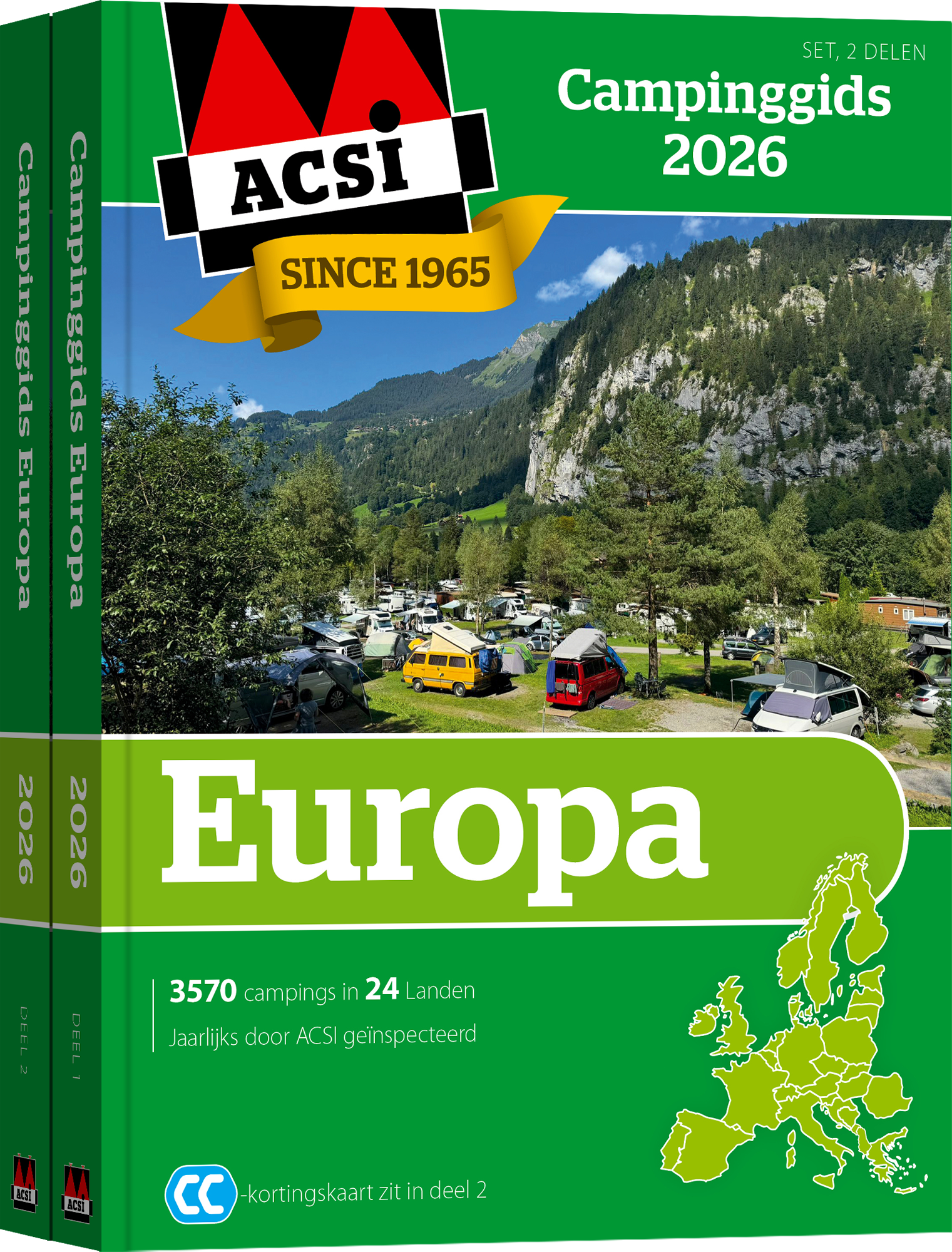 ACSI Campingführer Europa 2026 mit CampingCard Ermäßigungskarte Sprache Niederländisch - Campingführer